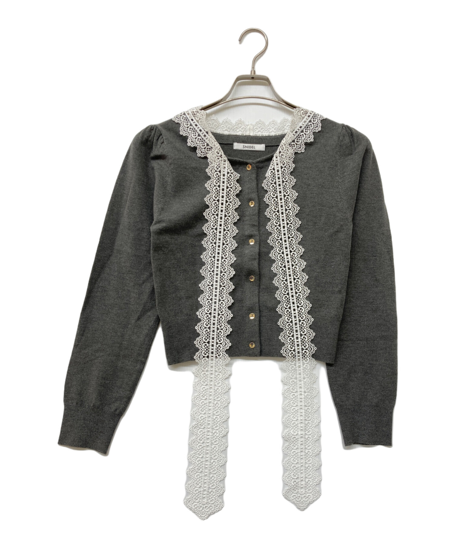 中古・古着通販】Snidel (スナイデル) レースボウタイカーディガン