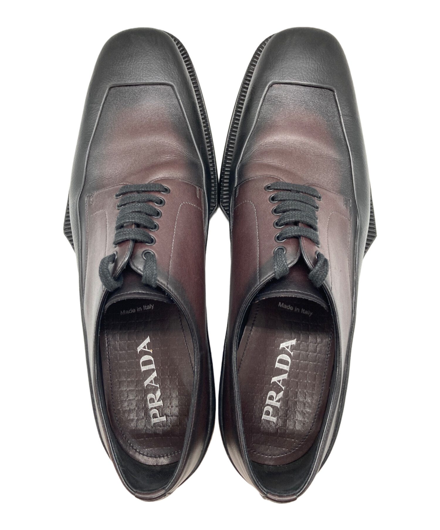 中古・古着通販】PRADA (プラダ) ブラッシュドレザー ダービーシューズ