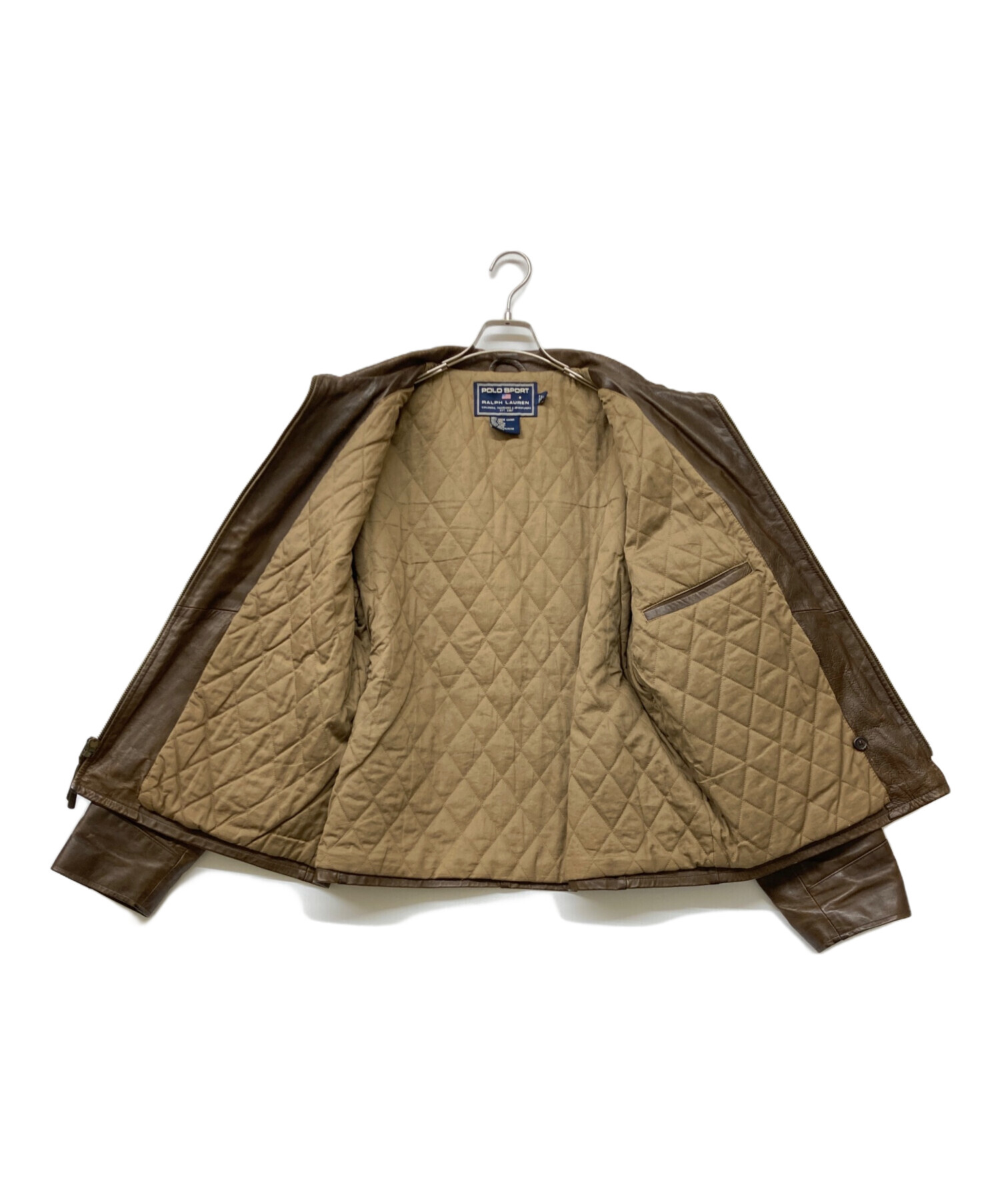 POLO SPORT レザージャケット サイズＬ 中古・古着通販】POLO SPORT (ポロスポーツ) シングルレザーライダース