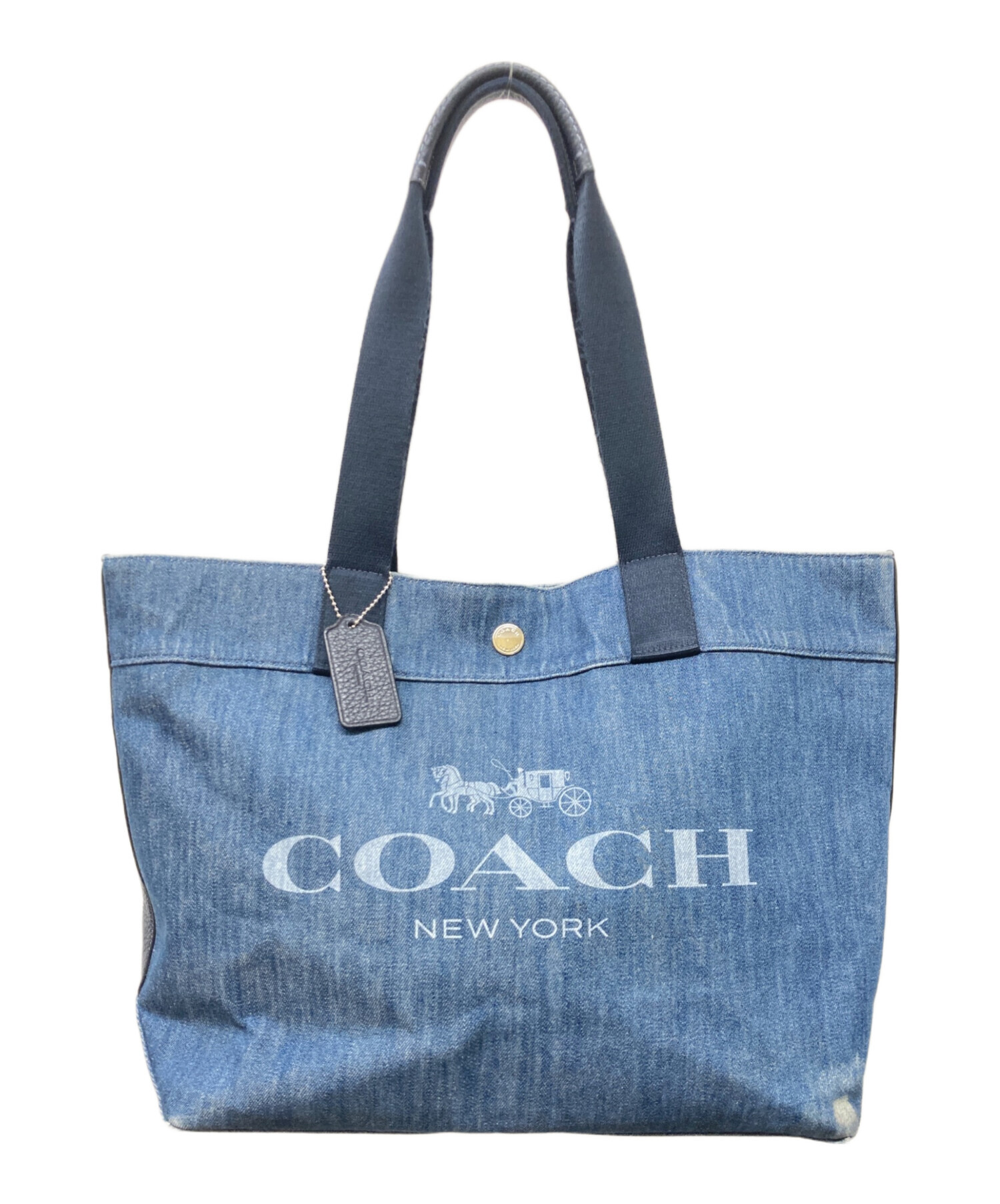 中古・古着通販】COACH (コーチ) デニムトートバッグ インディゴ