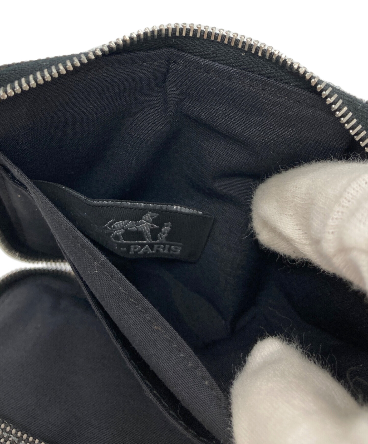 エルメス ケース  エールライン パースPM グレー 中古・古着通販】HERMES (エルメス) エールライン パース PM グレー