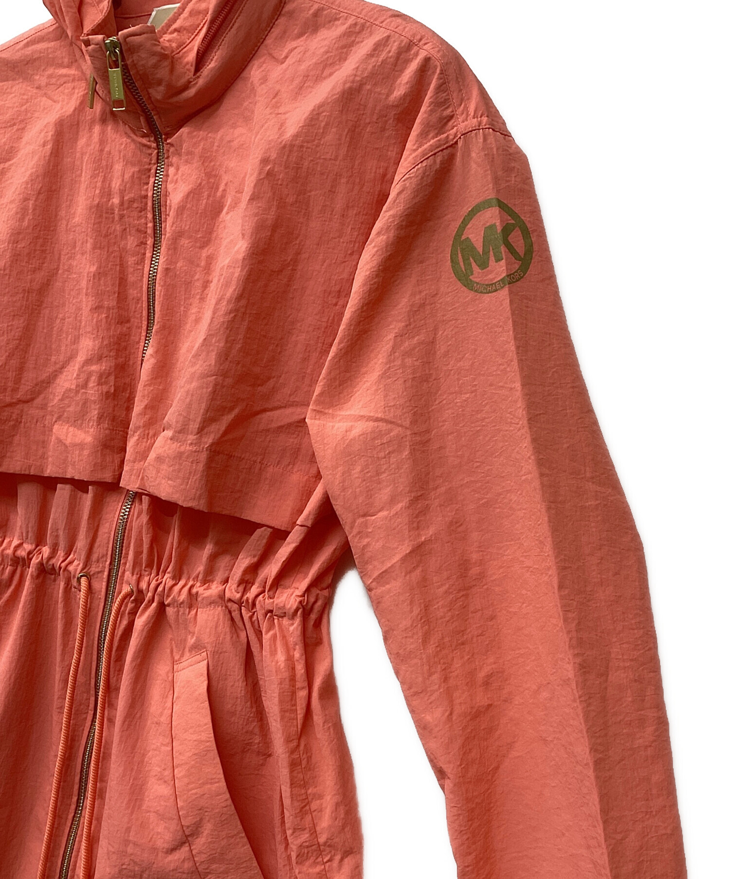 美品 Michael Michael Kors マイケルマイケルコース パッカブルナイロンアノラック ジャケット ブルゾン JU1201V2MV XS カーキ レディース 古着 中古 USED 美品 Michael Michael Kors マイケルマイケルコース パッカブル