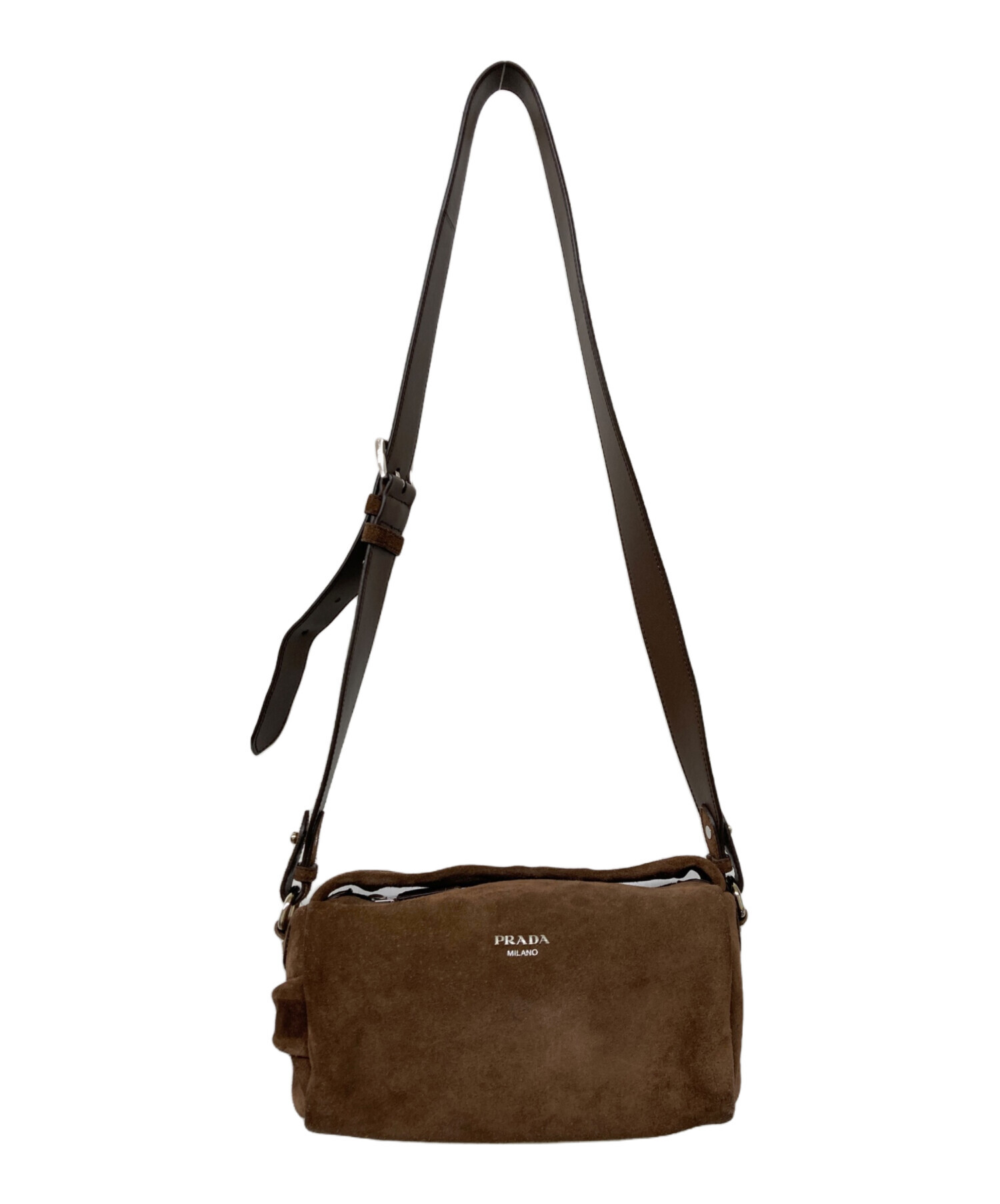 中古・古着通販】PRADA (プラダ) コーヒースウェードショルダーバッグ