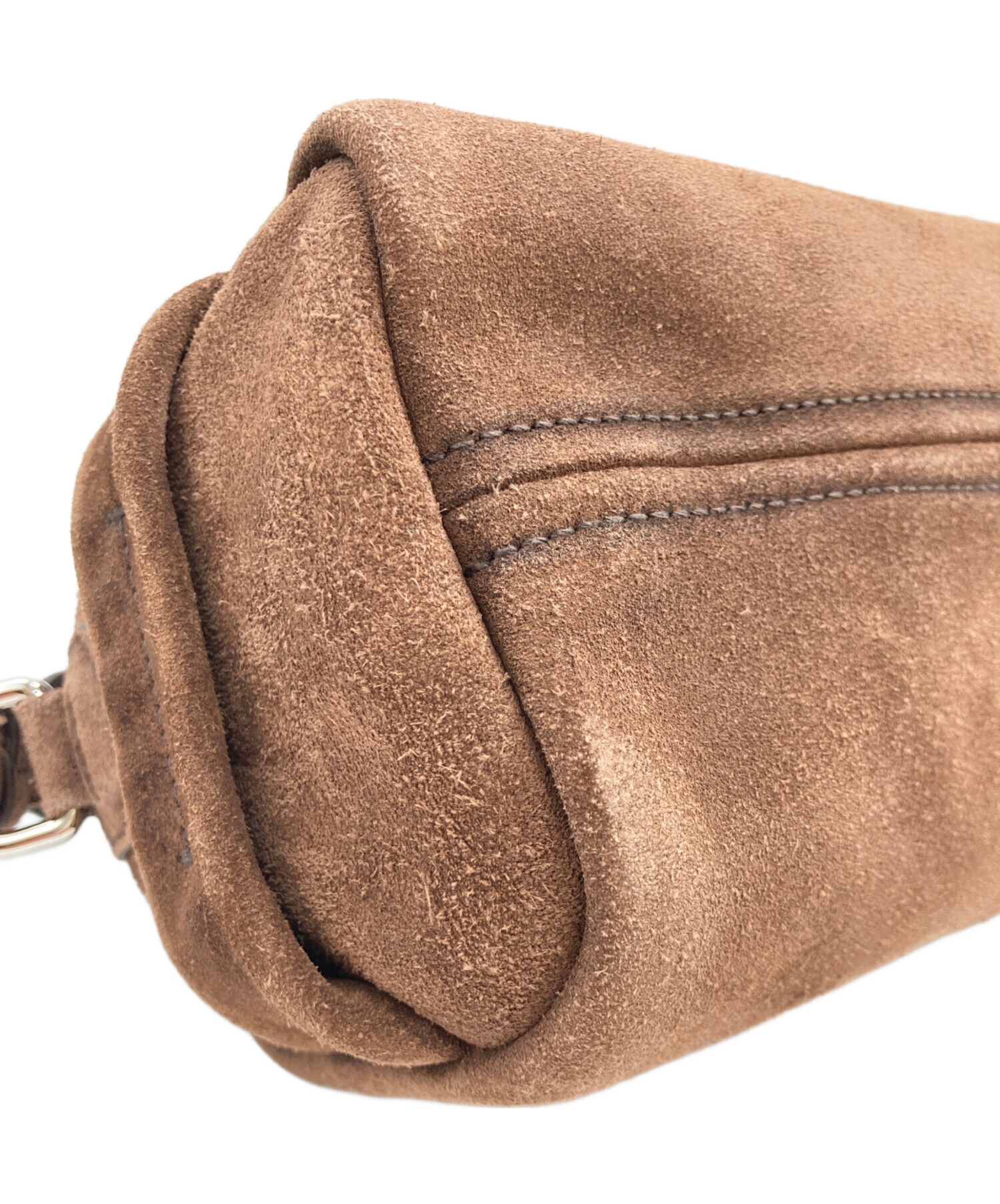 中古・古着通販】PRADA (プラダ) コーヒースウェードショルダーバッグ 