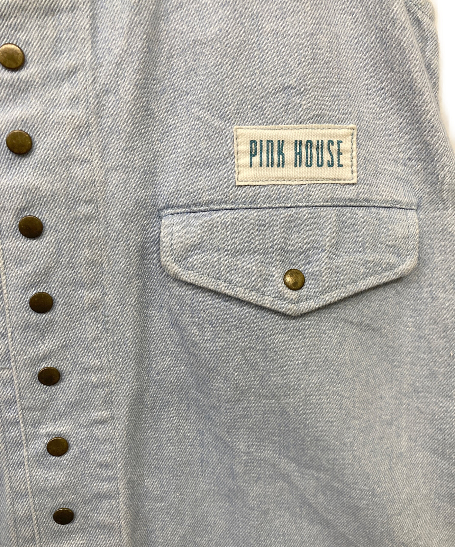 【新品未使用】ピンクハウス 生成デニム段々ジャンパースカート/2024年 中古・古着通販】PINK HOUSE (ピンクハウス) デニムジャンパースカート