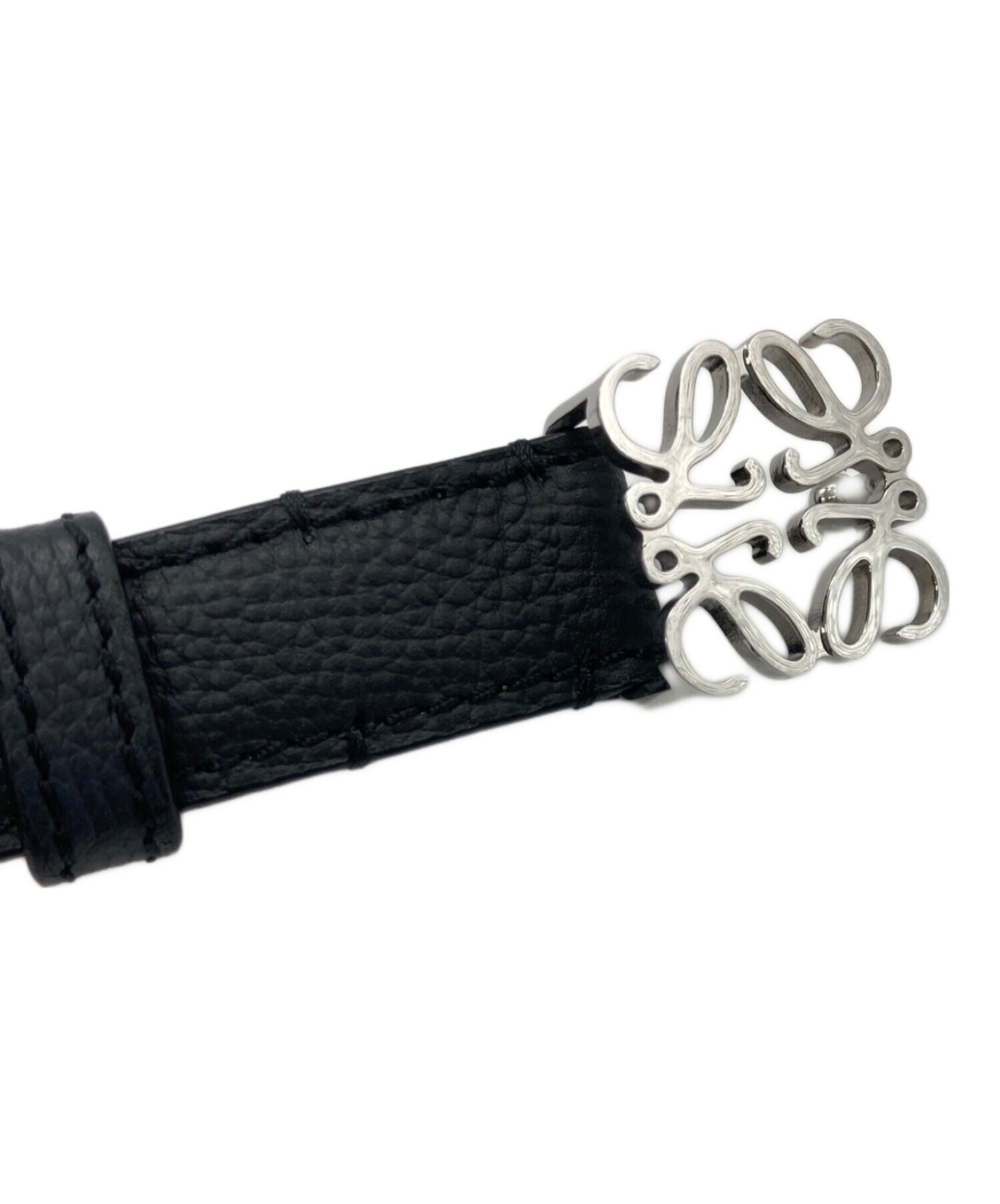 【美品/箱付き】LOEWE ロエベ　レザーブレスレット　アナグラム　ブラック 中古・古着通販】LOEWE (ロエベ) アナグラムレザーベルト ブラック