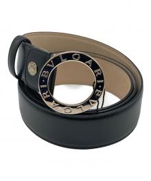 BVLGARI 二重巻きレザーベルト 黒 65cm±5 細身女性 1018 ファッション小物、ベルト】ブランド・古着のネット通販【TREFAC FASHION】