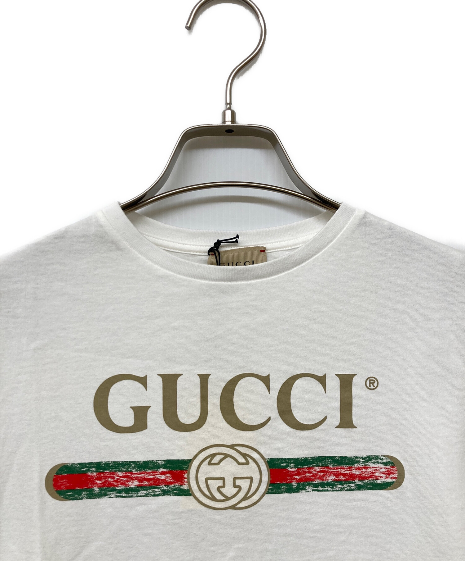 中古・古着通販】GUCCI (グッチ) LOGO TEE ホワイト サイズ:10(140/68