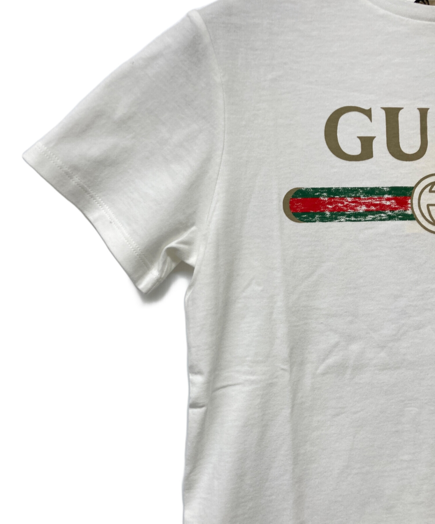 中古・古着通販】GUCCI (グッチ) LOGO TEE ホワイト サイズ:10(140/68