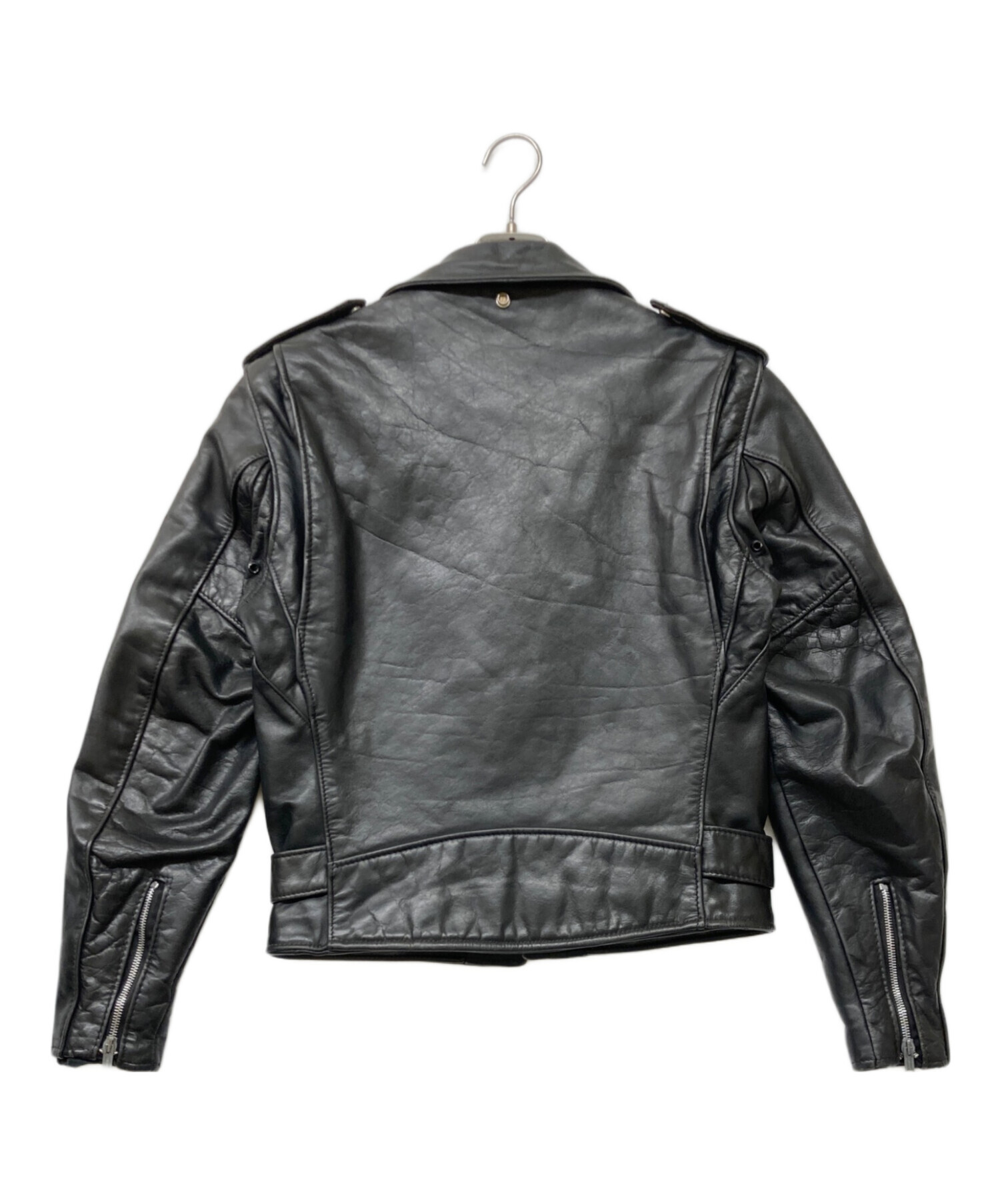 ショット ダブル ライダース ブラック Sサイズ相当 中古・古着通販】Schott (ショット) ダブルライダースジャケット