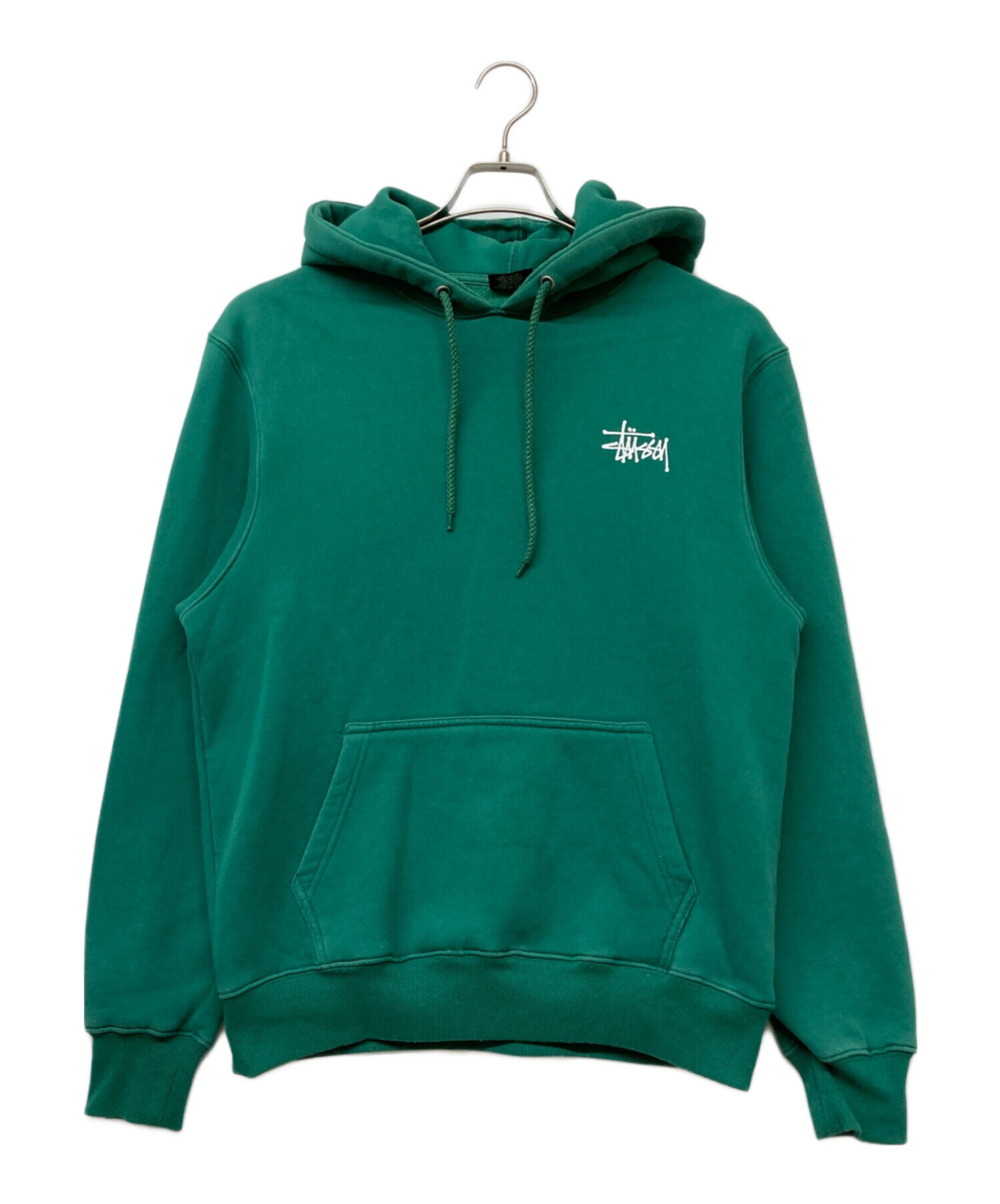 古着　ほぼ未使用　Stussy パーカー フーディー グリーン Mサイズ 中古・古着通販】stussy (ステューシー) ロゴパーカー グリーン サイズ