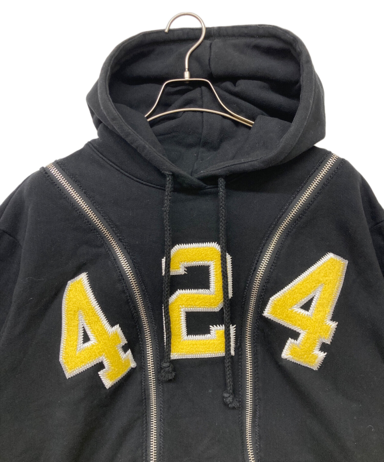 中古・古着通販】424 (フォートゥーフォー) Wジップパーカー ブラック 