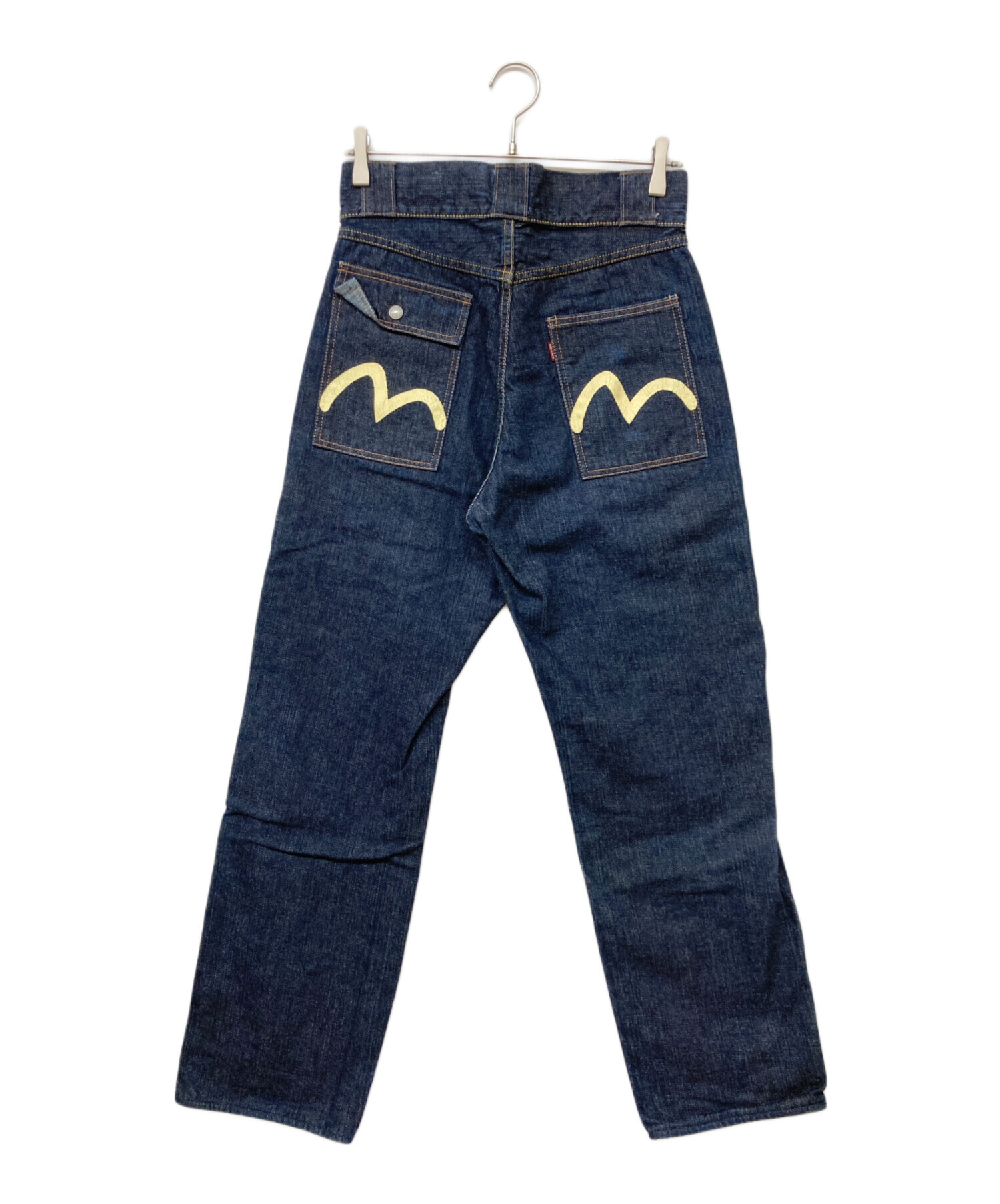 （良品）EVISU デニムポーチ カモメプリント インディゴ 小物入れ 良品）EVISU デニムポーチ カモメプリント インディゴ 小物入れ 良品