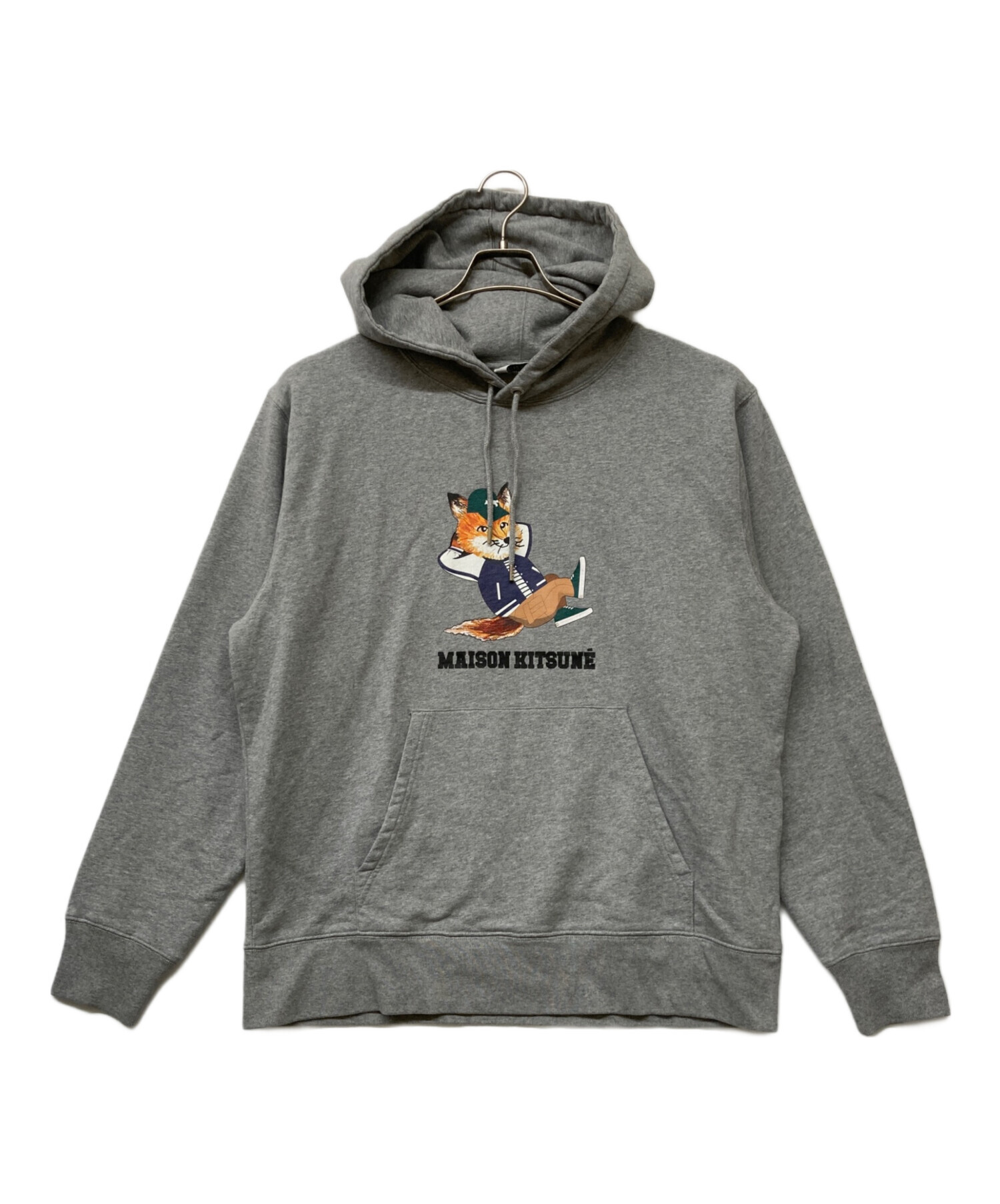 正規実店舗購入 MAISON KITSUNÉ メゾンキツネ　グレー ポロシャツ MAISON KITSUNE（メゾン キツネ） ポロシャツ FOX HEAD PATCH REGULAR