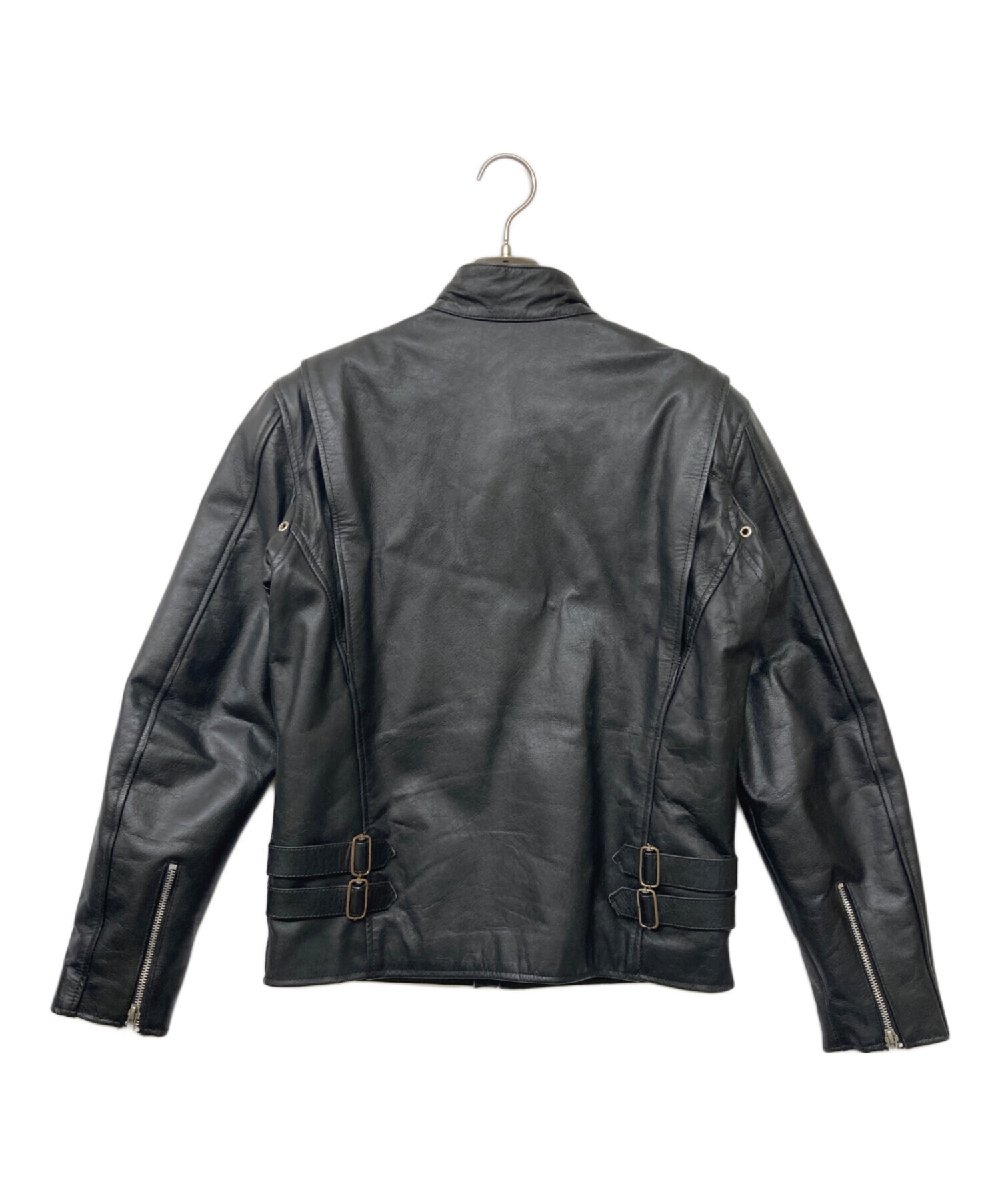 HORN WORKS シングルライダース 本革 5L 【大きいサイズ・中古品】 Horn Works 本革 シングルライダースジャケット メンズ ホーンワークス