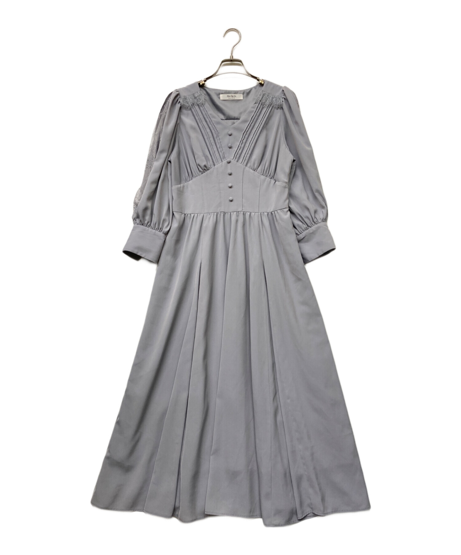 Her lip to ロングドレス 中古・古着通販】Her lip to (ハーリップトゥ) Lace Sleeve Crepe Long