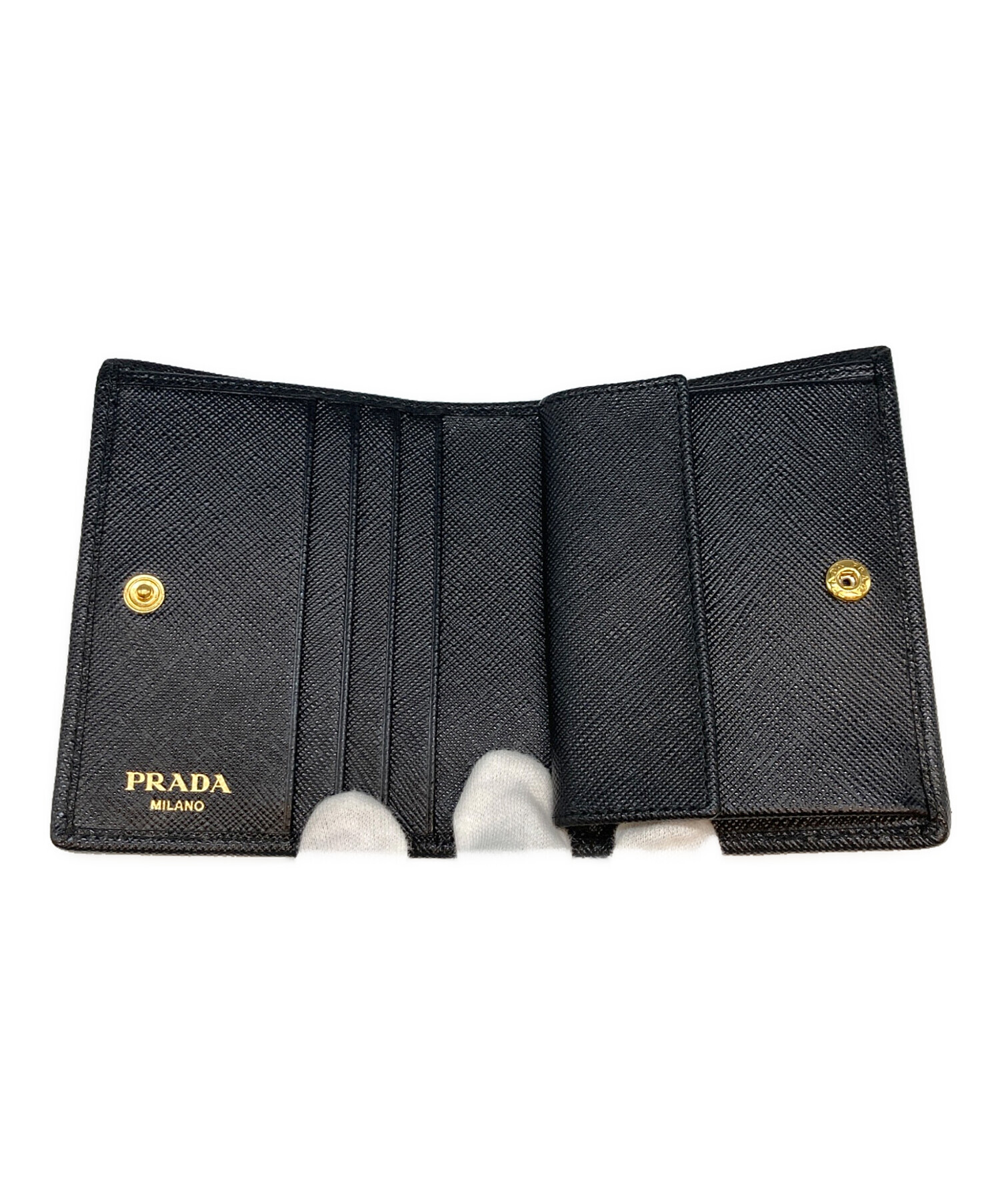 中古・古着通販】PRADA (プラダ) サフィアーノ トライアングル2つ折り