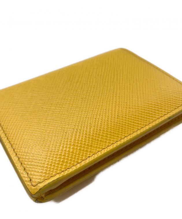 中古・古着通販】PRADA (プラダ) サフィアーノ2つ折り財布 イエロー
