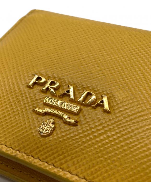 中古・古着通販】PRADA (プラダ) サフィアーノ2つ折り財布 イエロー