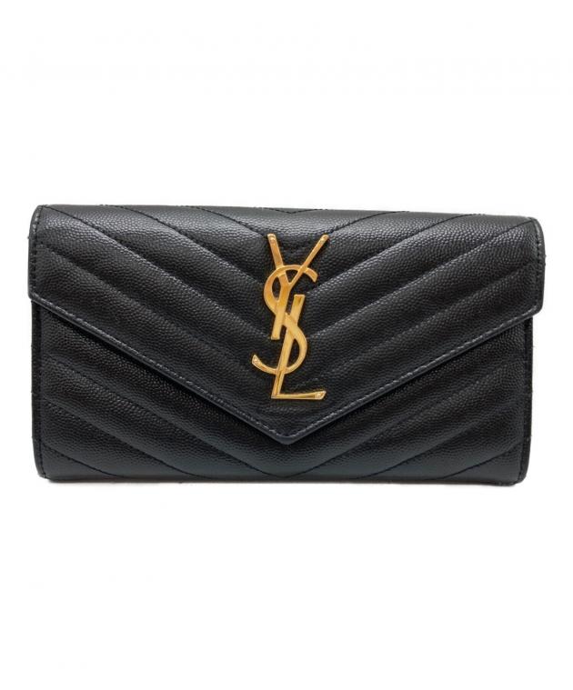 Yves Saint Laurent カサンドラ　長財布　ブラック 中古・古着通販】Yves Saint Laurent (イヴサンローラン) カサンドラ