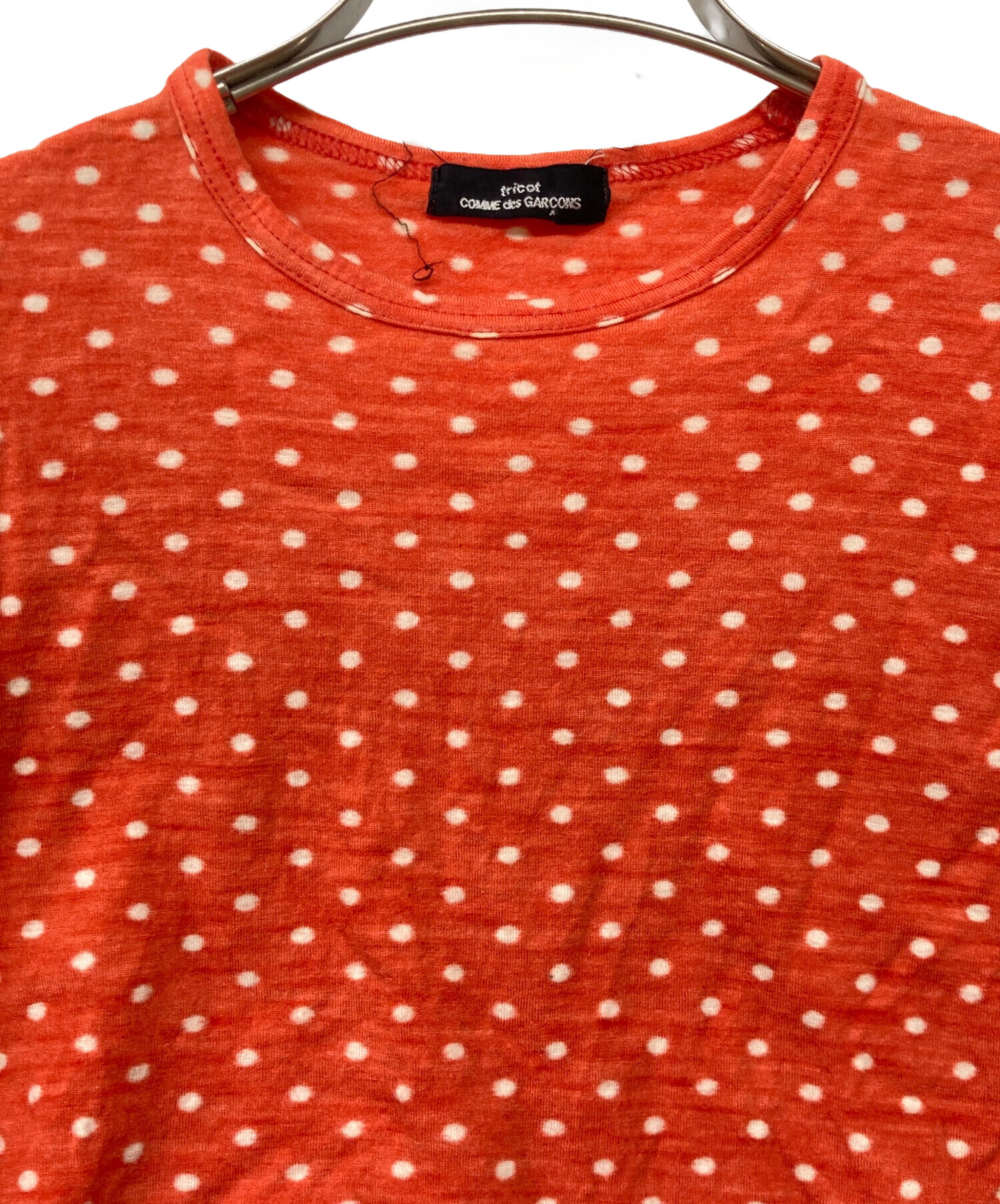 トリココムデギャルソン ドット柄 ドッキング ニットカットソー トリコスペシャル 中古・古着通販】tricot COMME des GARCONS (トリココムデギャルソン