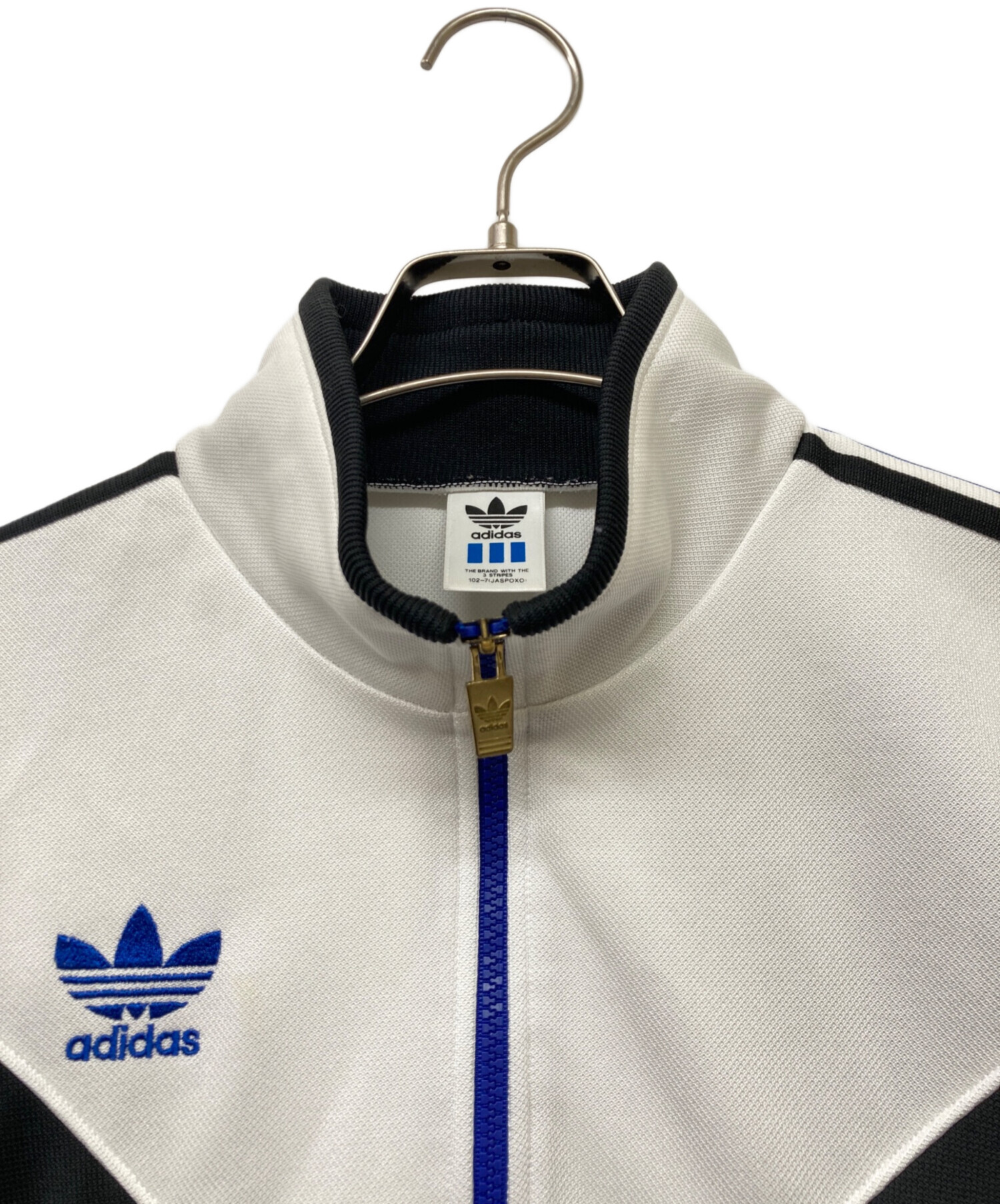 【希少】アディダス トラックジャケット ロゴテープ トレフォイル  中古・古着通販】adidas (アディダス) デサント期トレフォイルロゴ刺繍