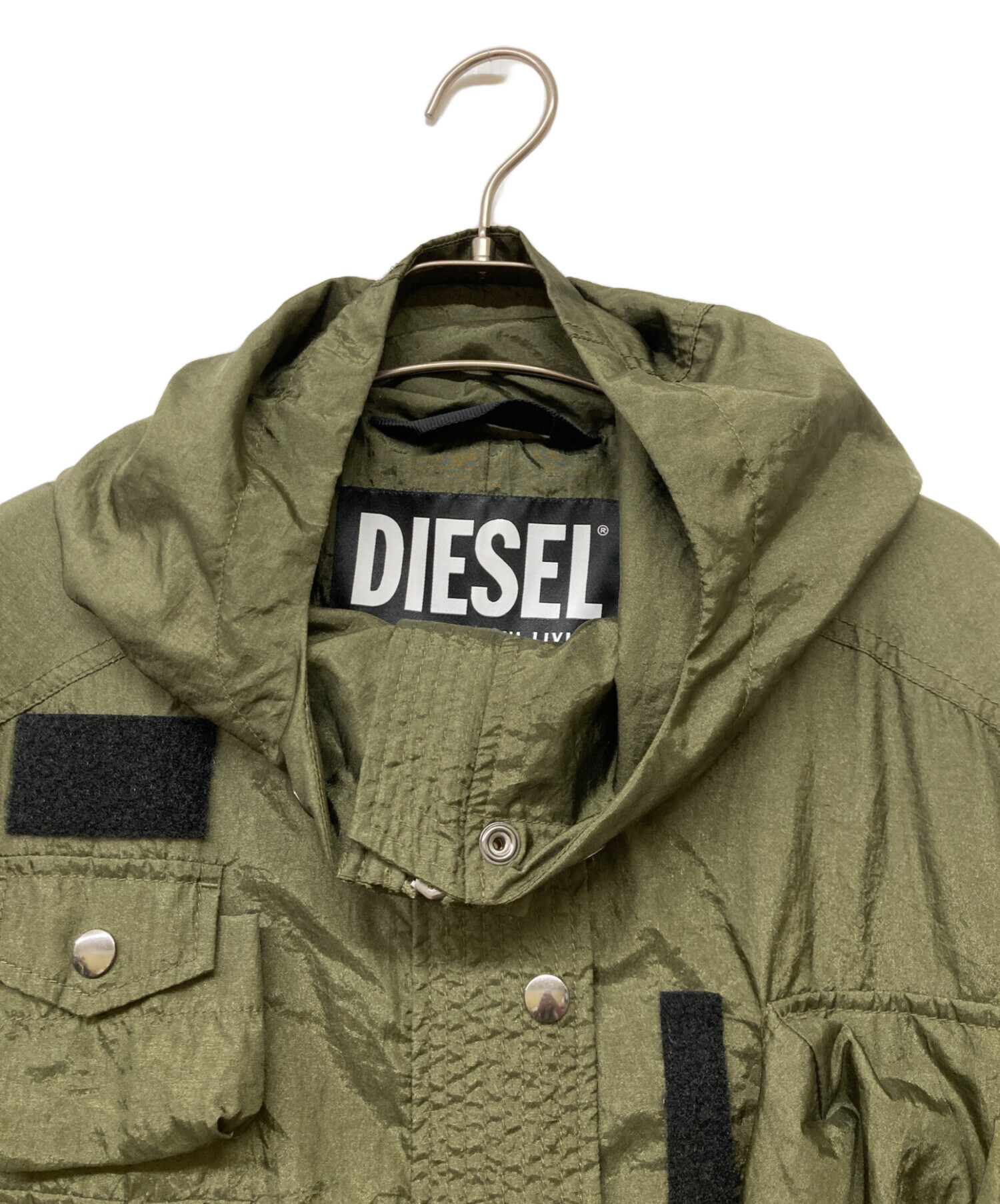 中古・古着通販】DIESEL (ディーゼル) ナイロンフーデッドミリタリー