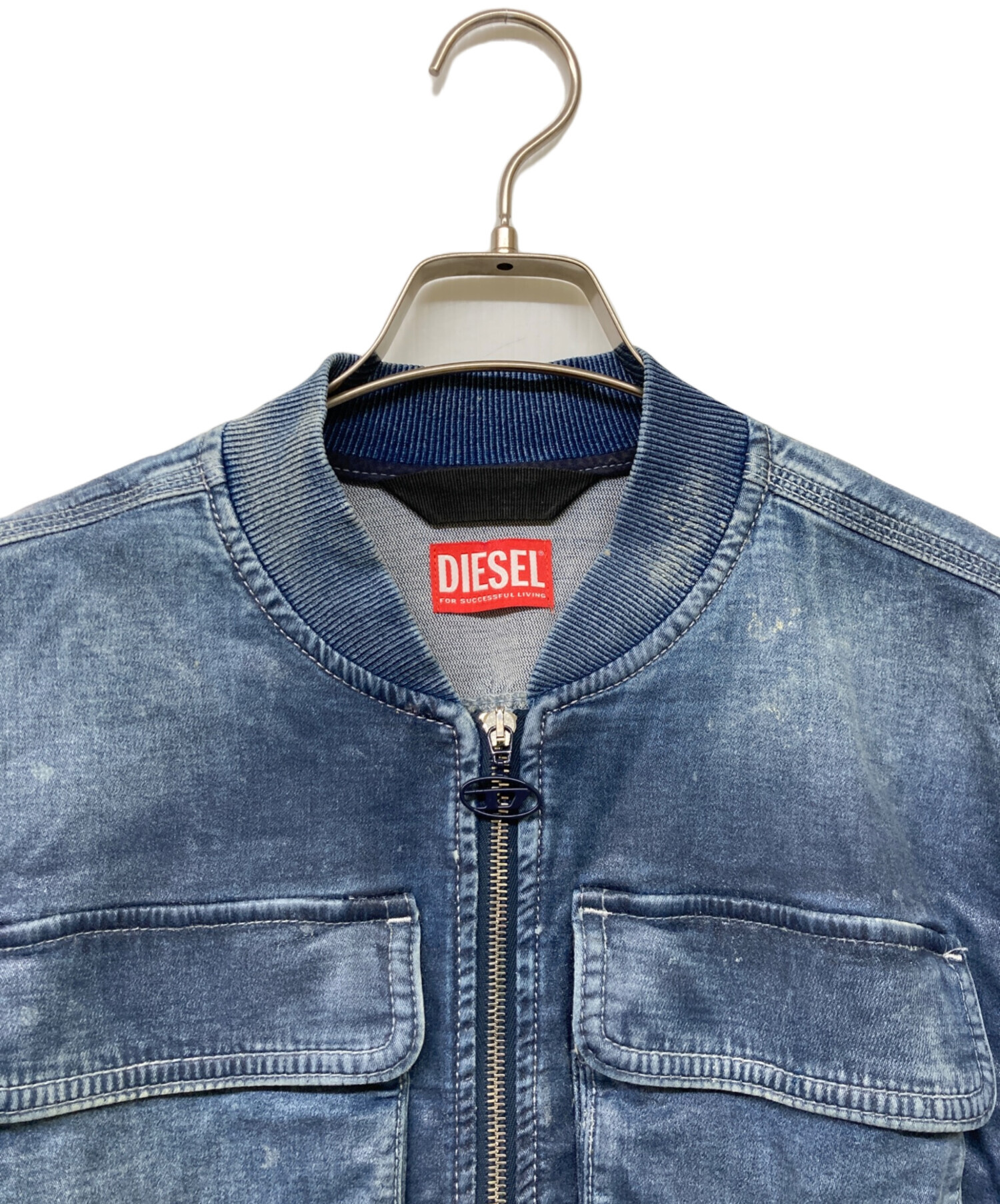 DIESEL ディーゼル　ブレイブマン　ナイロン×デニム　ボンバージャケット 中古・古着通販】DIESEL (ディーゼル) デニムボンバージャケット