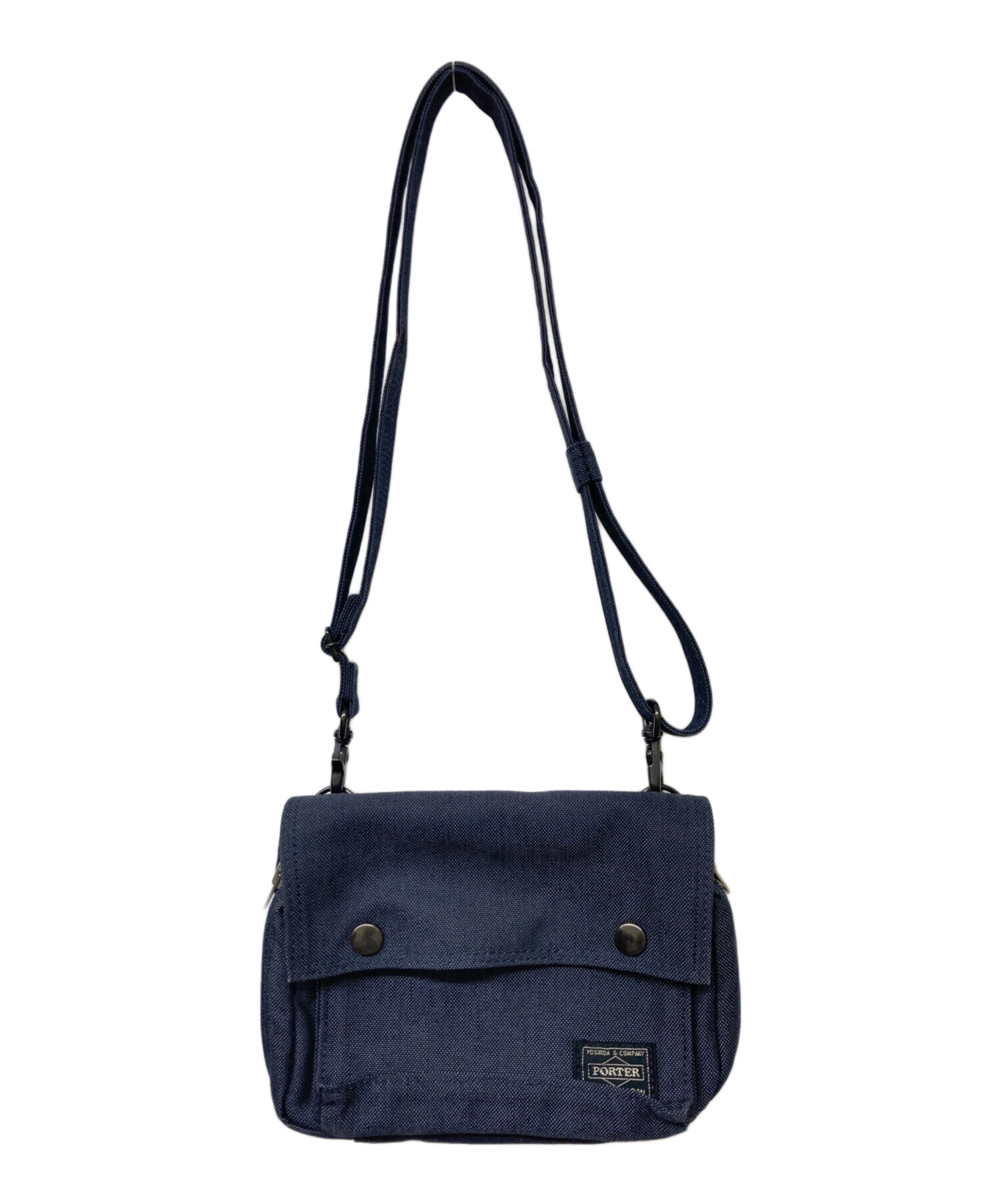 未使用級 ポータースモーキー ショルダーバッグ メッセンジャーバッグ ネイビー 中古・古着通販】PORTER (ポーター) SMOKY ショルダーバッグ ネイビー