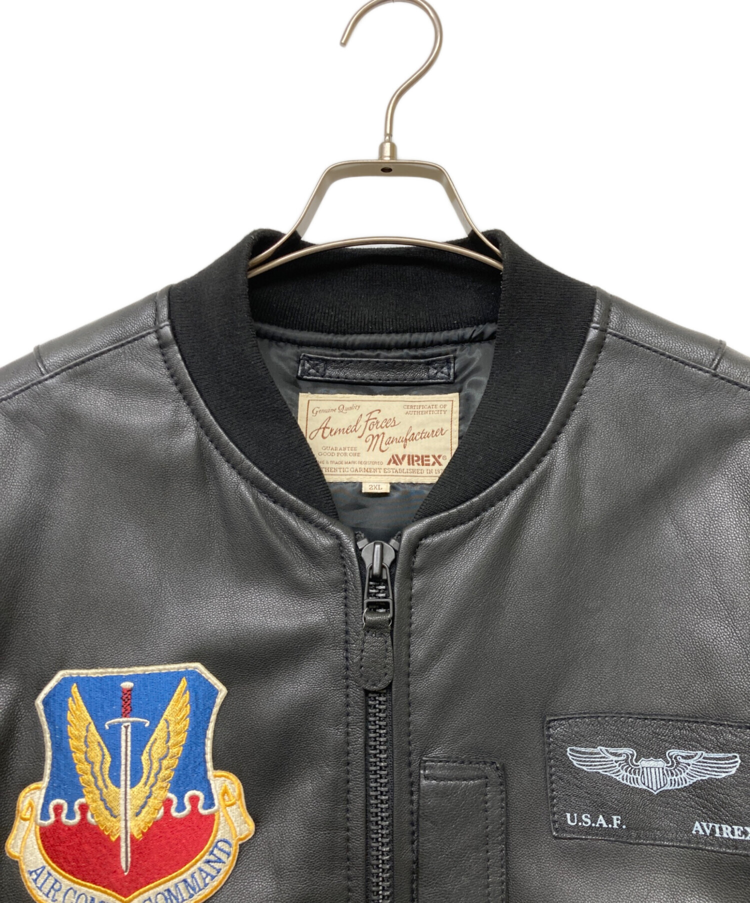 レア【AVIREX】アヴィレックス ★40周年記念モデル★MA-1★Mサイズ 中古・古着通販】AVIREX (アヴィレックス) 40th ANNIV LEATHER MA-1