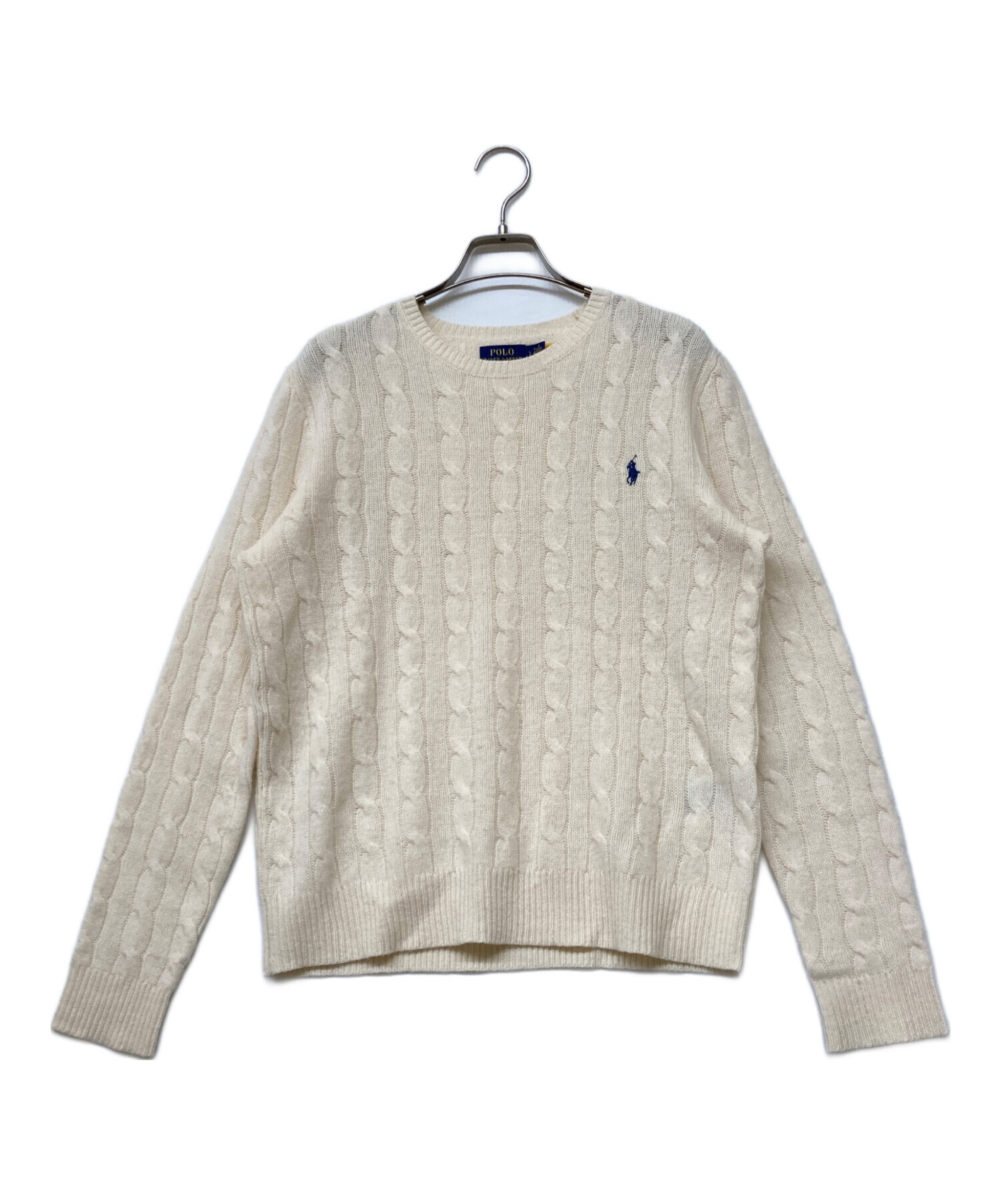 美品✨️ポロラルフローレン　ケーブルニット　アイボリー　QR　ポニー刺繍　M 中古・古着通販】POLO RALPH LAUREN (ポロ・ラルフローレン) QR