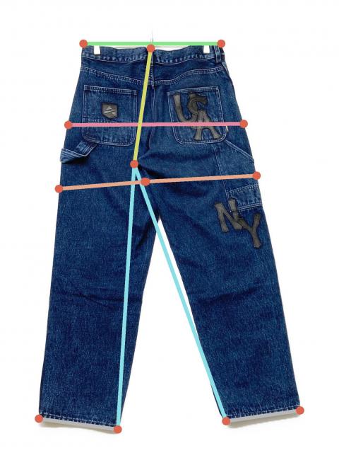 中古・古着通販】AVIREX (アヴィレックス) LEATHER PATCH DENIM PANTS