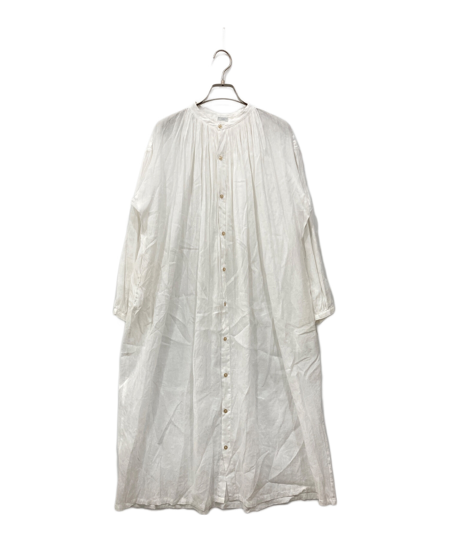 中古・古着通販】ichi (イチ) リネンコットンギャザーシャツワンピース