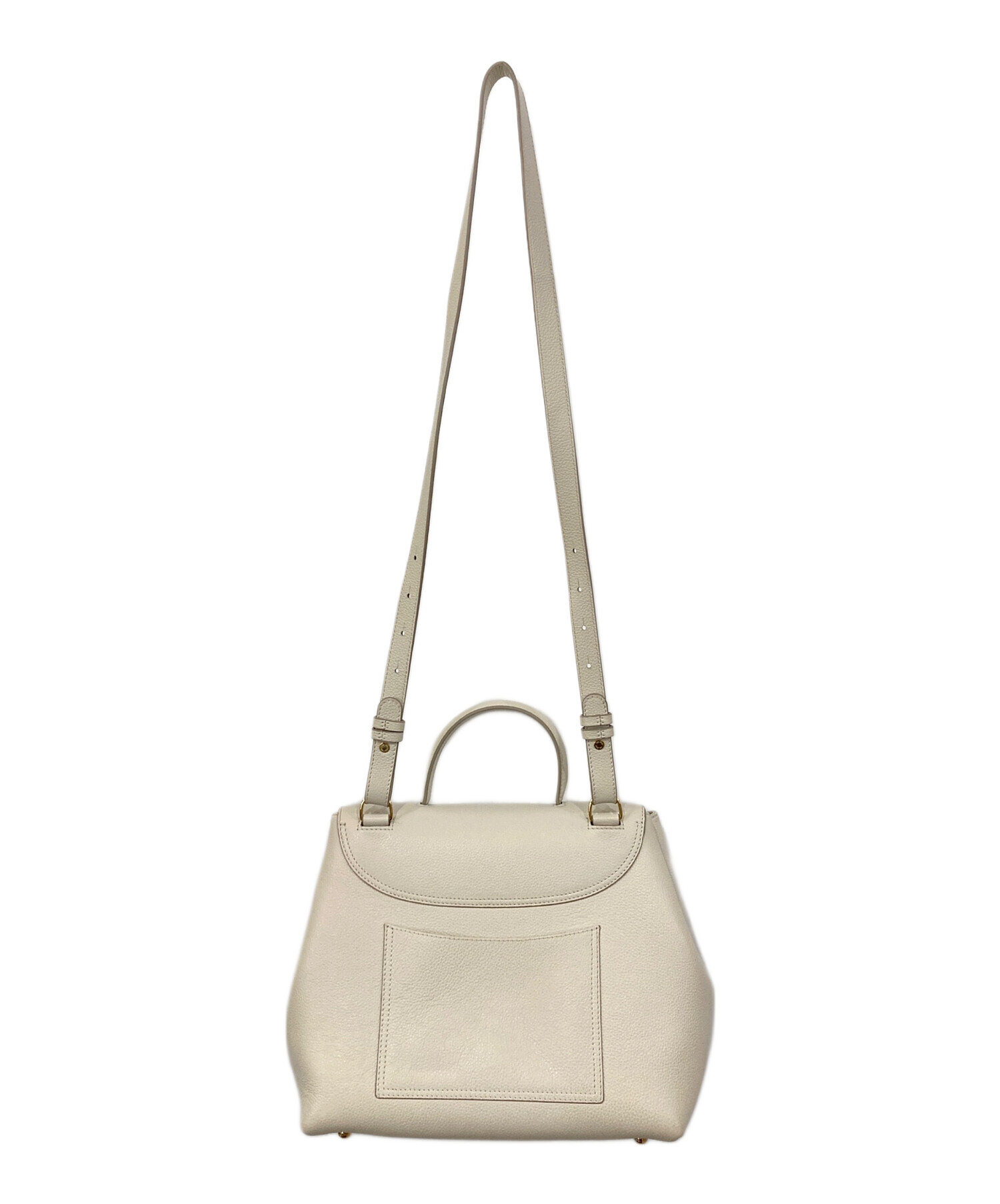 ポレーヌ  ショルダーバッグ レザー アイボリー 【中古】 レディース 中古・古着通販】POLENE (ポレーヌ) 2WAYレザーショルダーバッグ