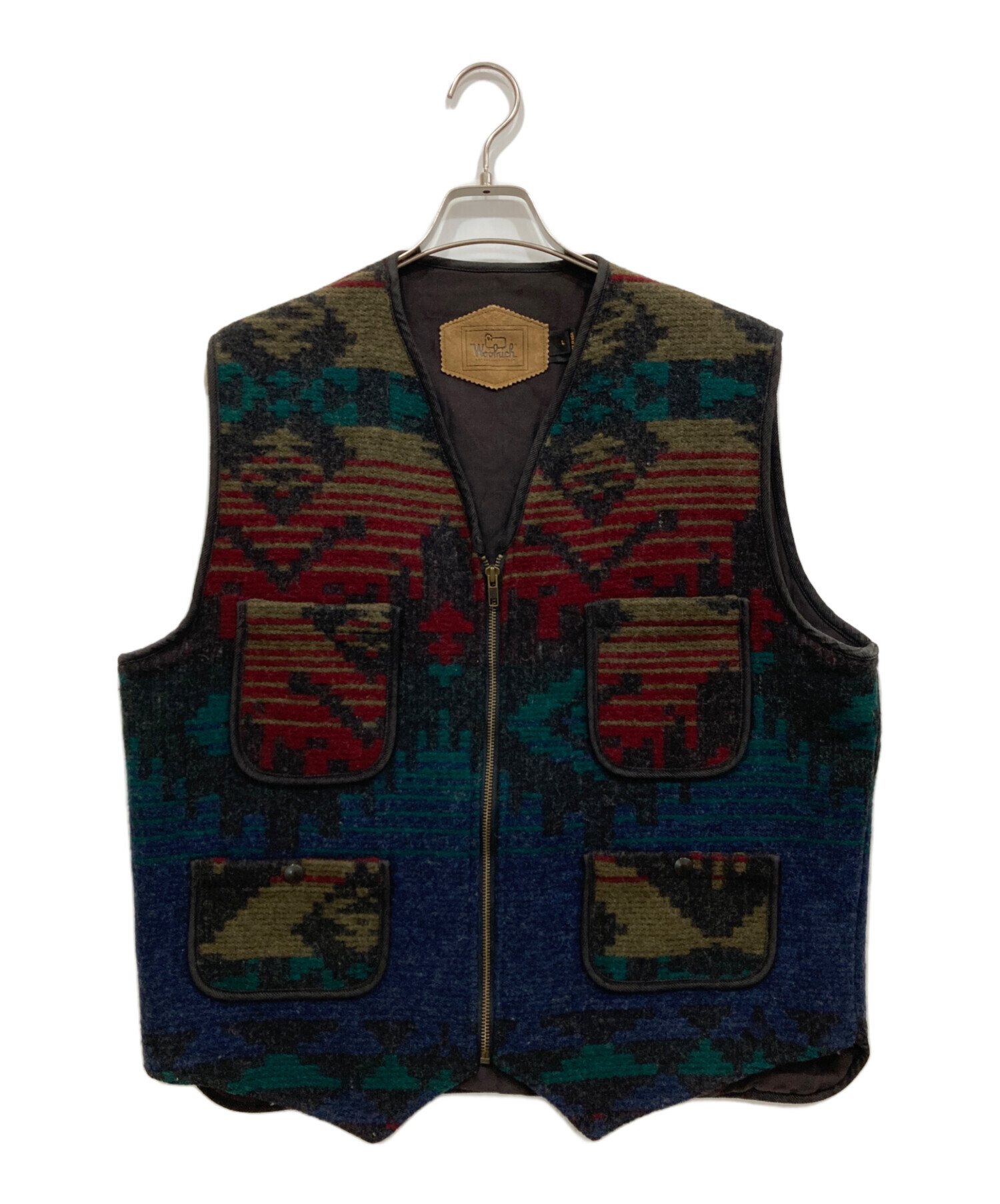 WOOLRICH ボア ベスト ネイティブ柄 マルチカラー ウールリッチ L 中古・古着通販】WOOLRICH (ウールリッチ) ネイティブ柄ウールベスト