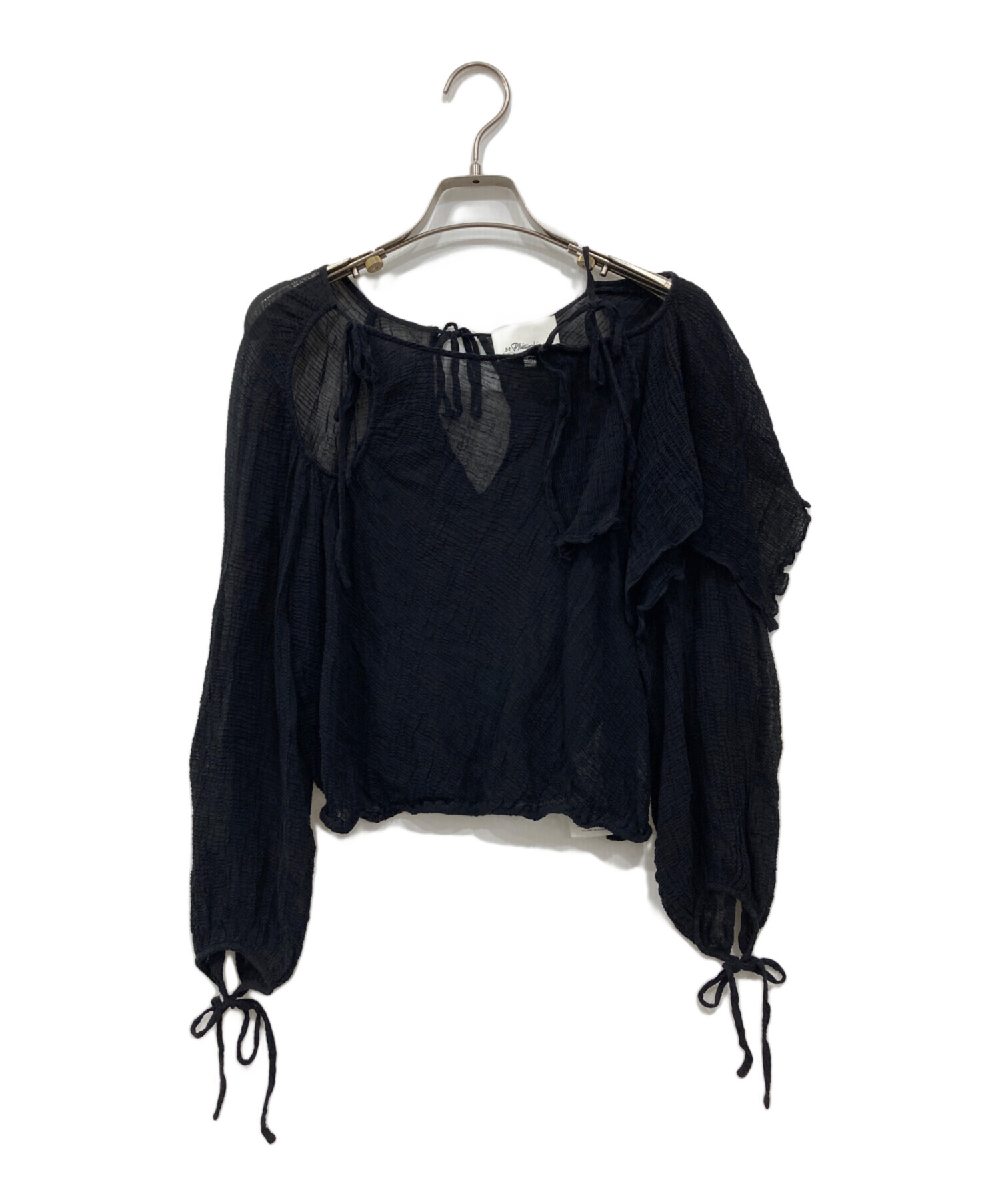 3.1 Phillip Lim スリーワンフィリップリム ブラウス XL 黒 【古着】【中古】【送料無料】 3.1 Phillip Lim（スリーワンフィリップリム）ブラウス 黒 サイズ:0(XS