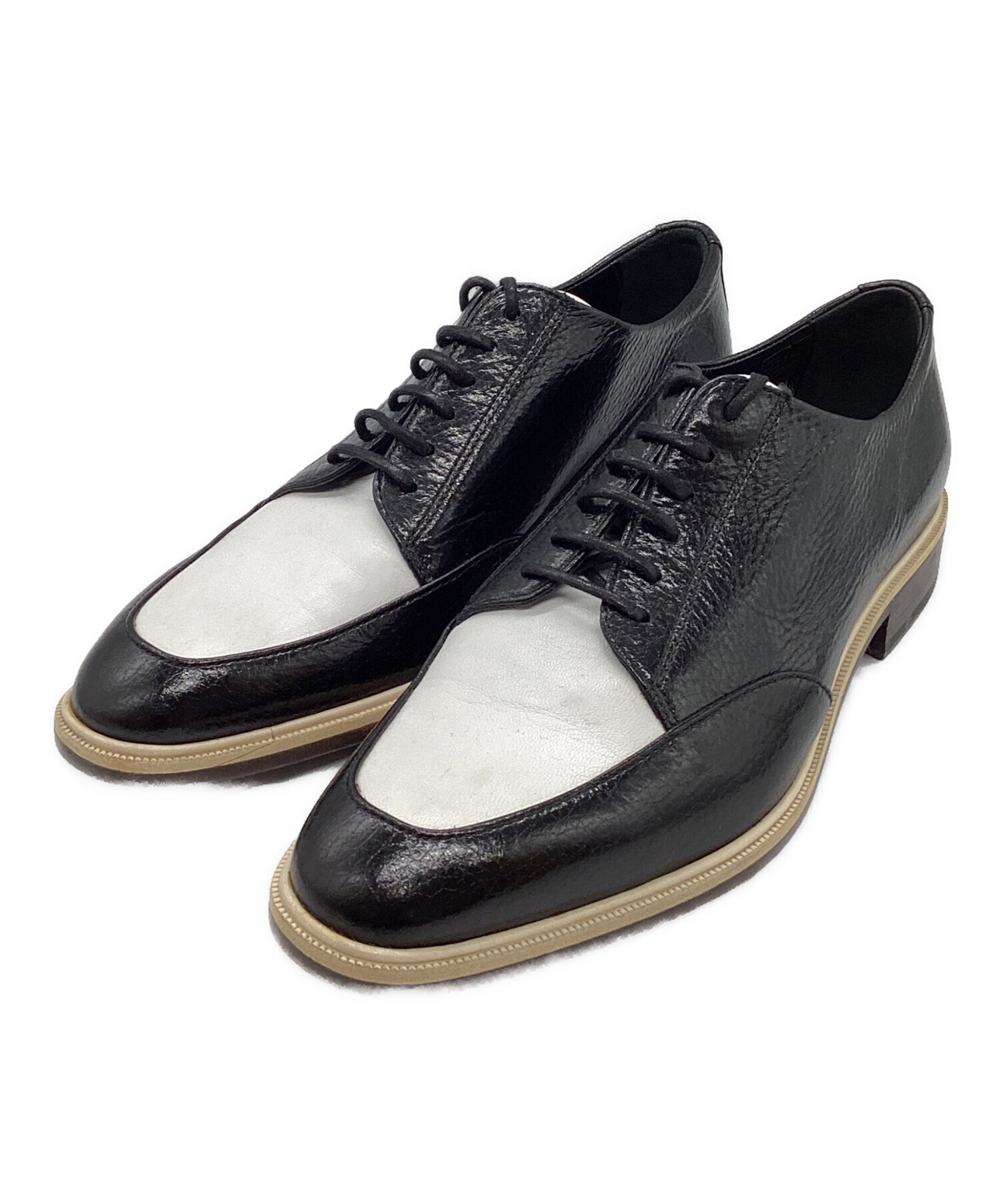 中古・古着通販】LANVIN (ランバン) バイカラーローファー ブラック 