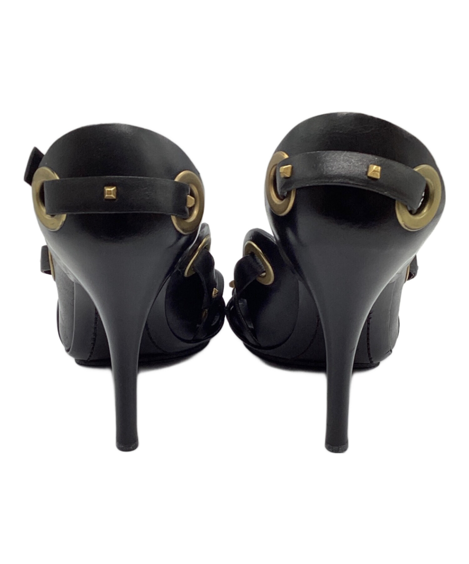 中古・古着通販】GUCCI (グッチ) ベルトスタッズサンダル ブラック
