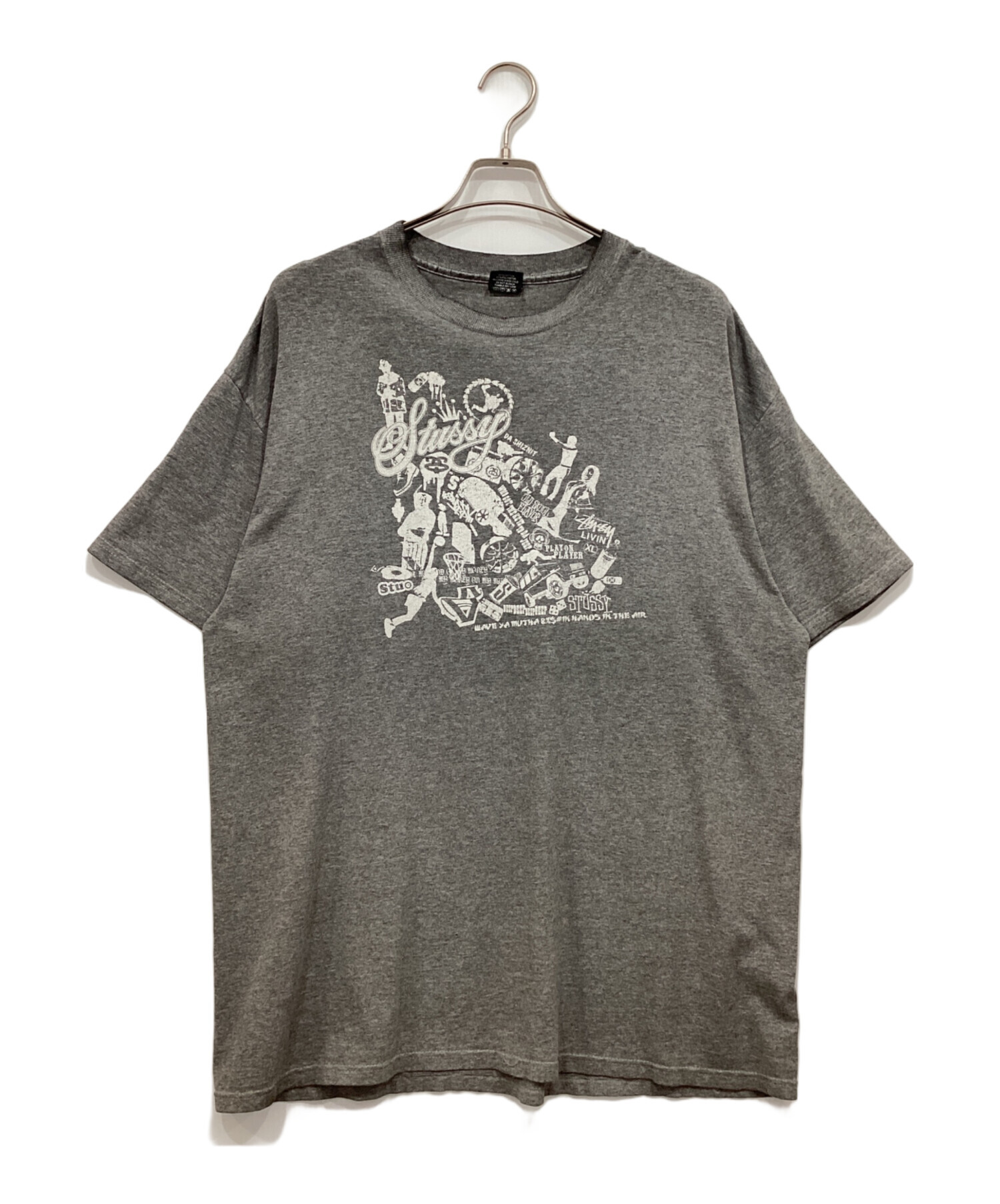 中古・古着通販】stussy (ステューシー) プリントTシャツ グレー