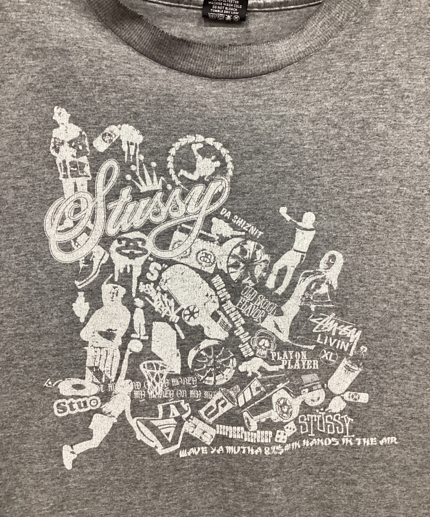 中古・古着通販】stussy (ステューシー) プリントTシャツ グレー