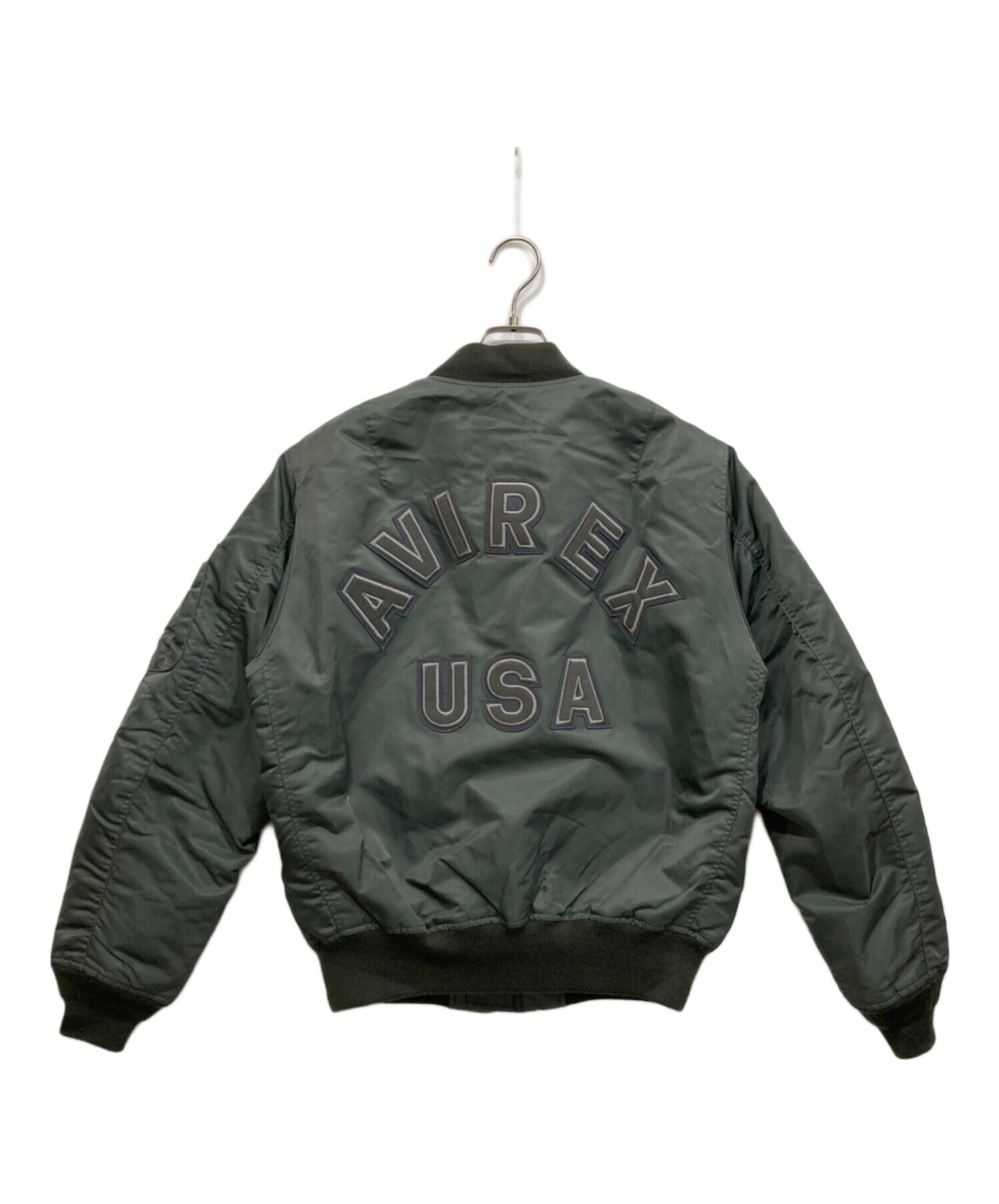 AVIREX アヴィレックス　MA-1 ジャケット オリーブ　カーキ　サイズL 中古・古着通販】AVIREX (アヴィレックス) 刺繍デザインMA-1