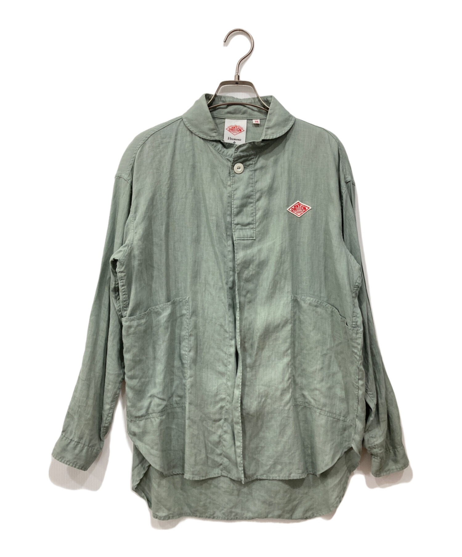中古・古着通販】DANTON (ダントン) リネンシャツジャケット ブルー 