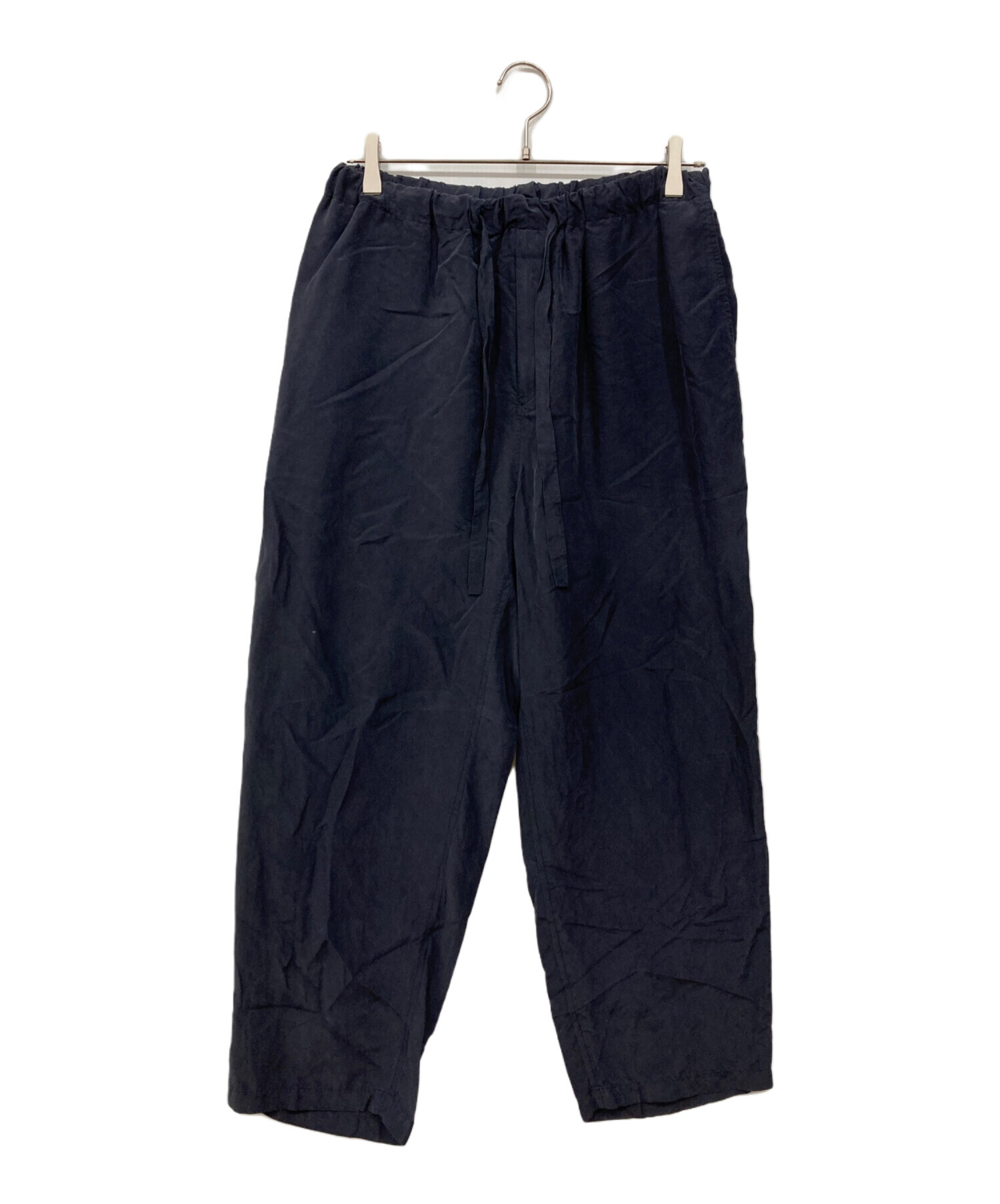 中古・古着通販】URU (ウル) シルクイージーパンツ ネイビー サイズ:2