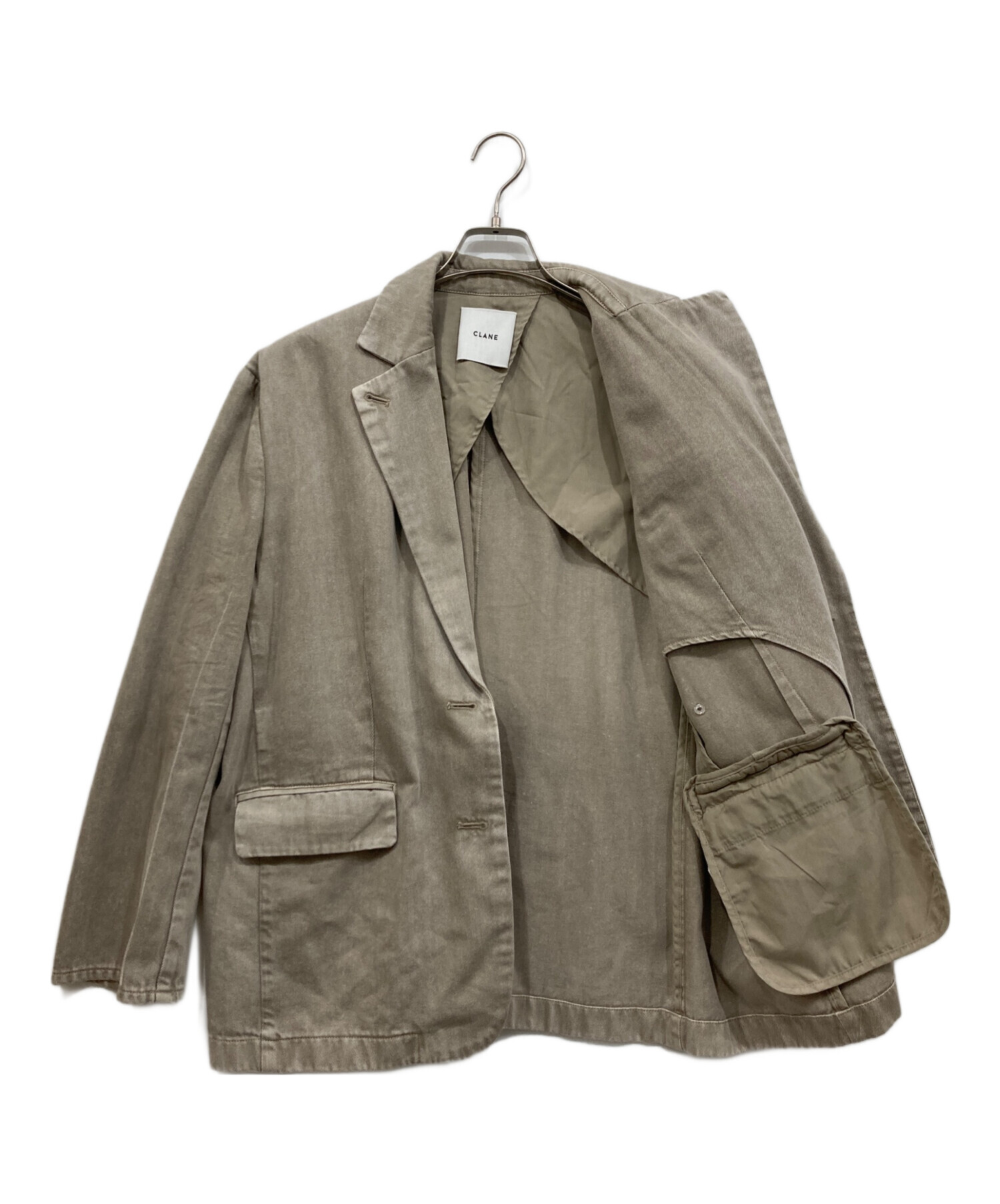 CLANEクラネオリーブグリーン フェイクファー ジャケット サイズ1