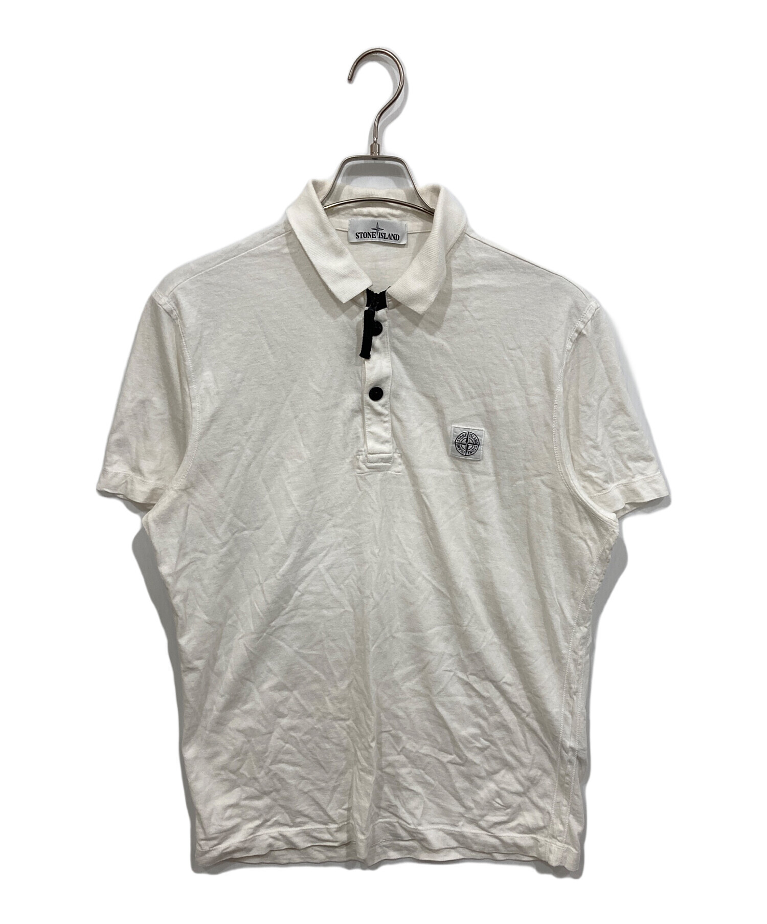 STONE ISLAND （ストーンアイランド）】ポロシャツ XL・ホワイト