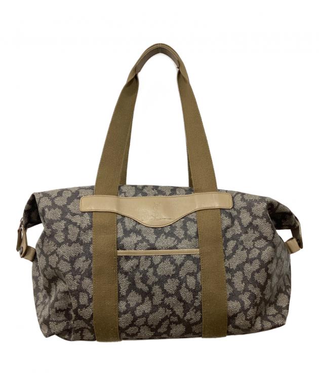 【良品】Yves Saint Laurent ボストンバッグ PVC レザー 中古・古着通販】Yves Saint Laurent (イヴサンローラン) ジラフ柄 PVC