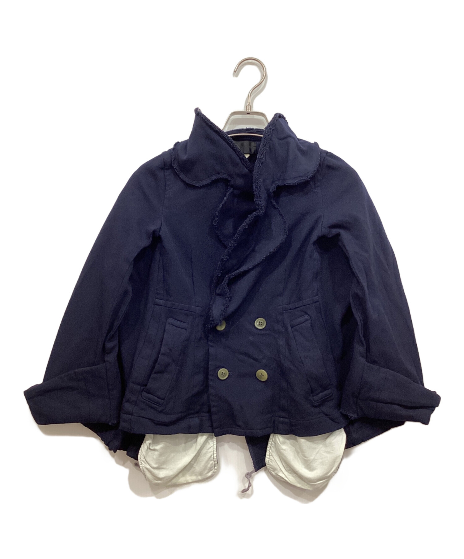 COMME des GARCONS - COMME des GARCONS カジュアルジャケット M 濃紺 【古着】【中古】 中古・古着通販】COMME des GARCONS (コムデギャルソン) ウール再構築