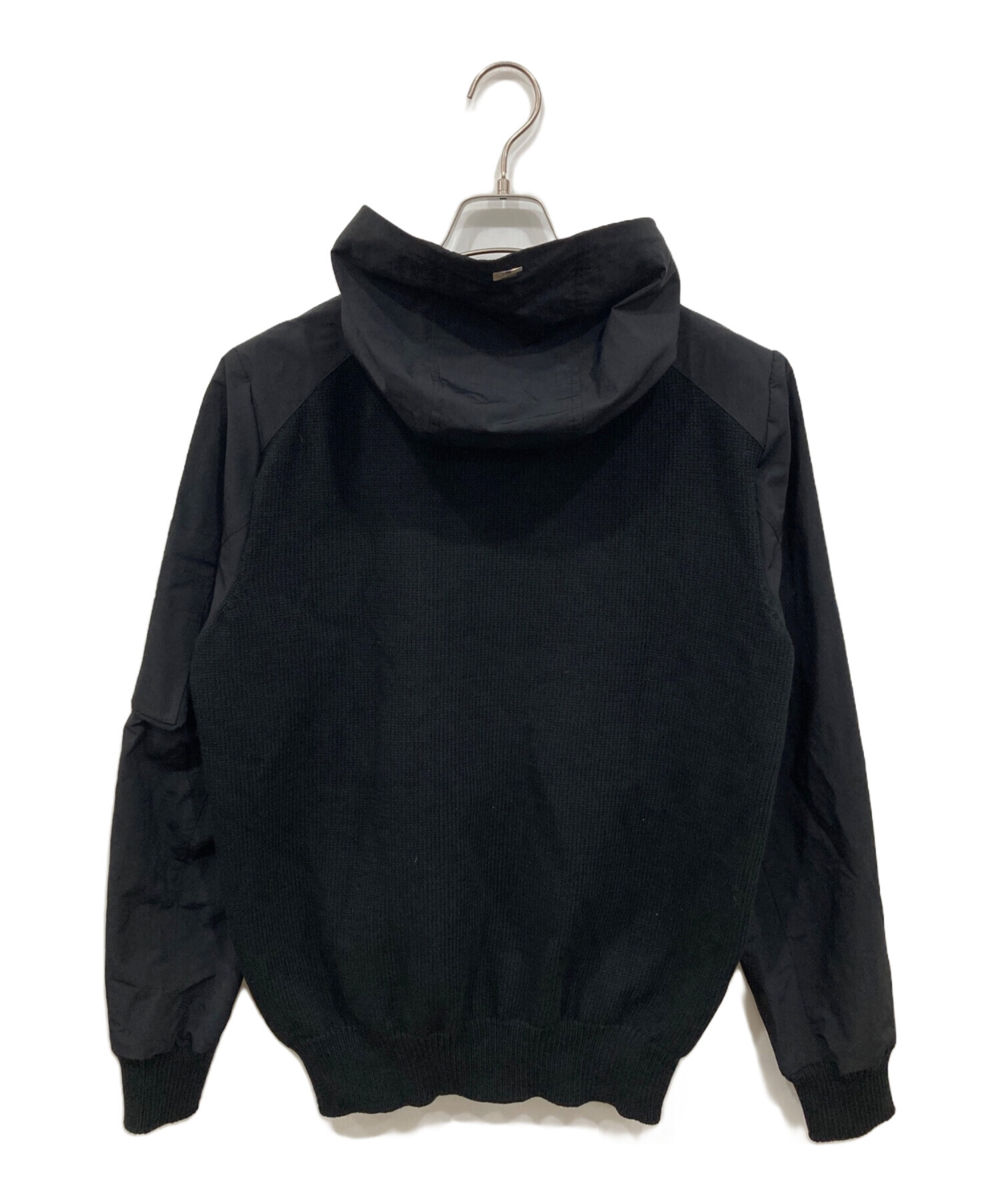 中古・古着通販】HERNO (ヘルノ) ニットコンビパーカー ブラック 