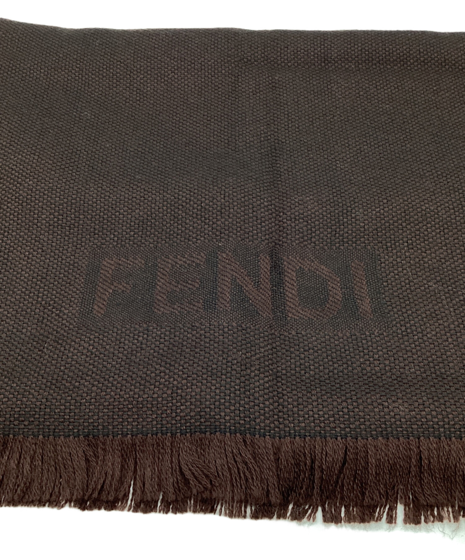美品　FENDI フェンディ マフラー ブラウン系 ズッカ柄 ロゴ ウール男女 即購入OK】FENDI フェンディ ウール マフラー ブラウン 【公式通販】