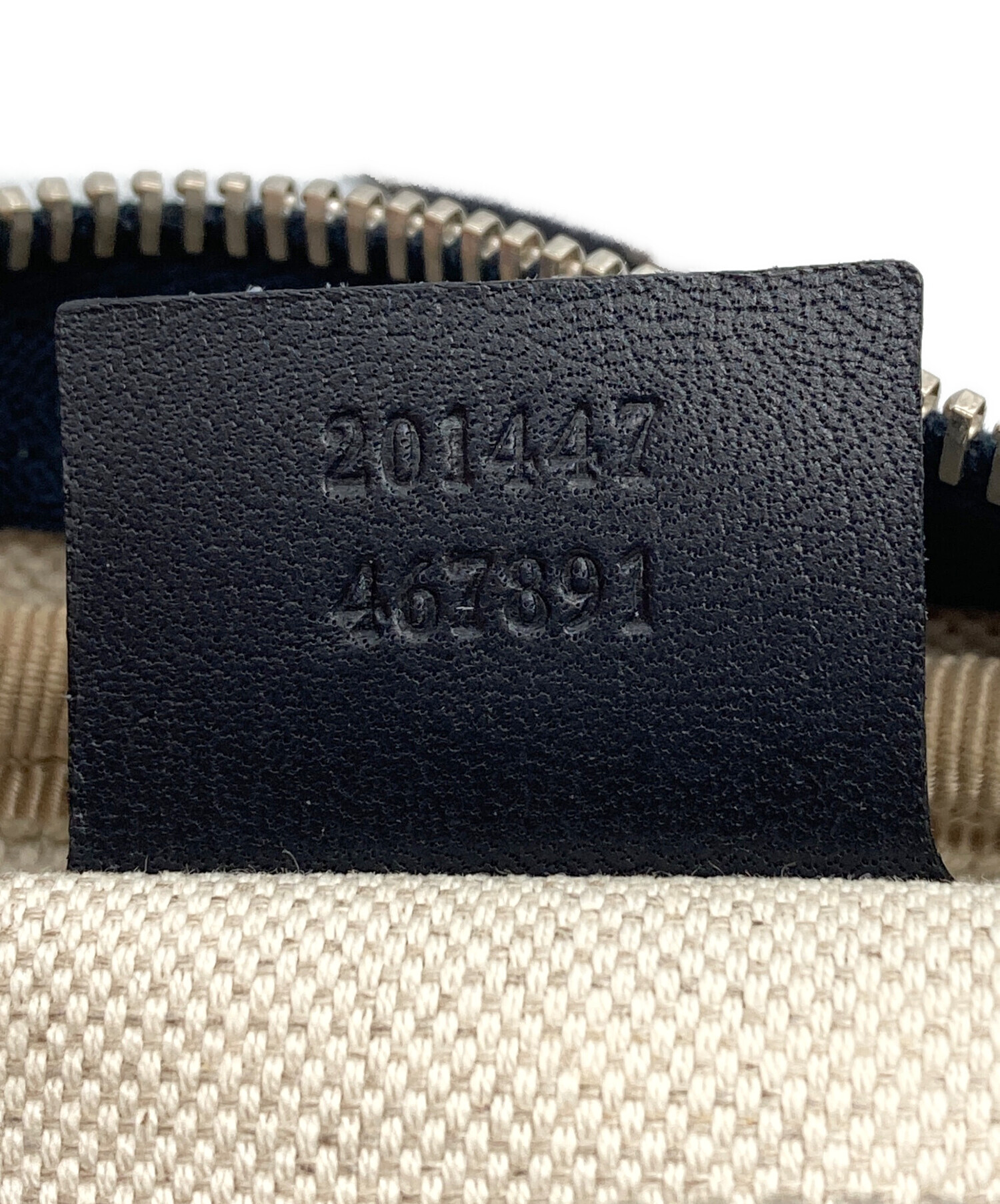 中古・古着通販】GUCCI (グッチ) ショルダーバッグ ネイビー×ベージュ 